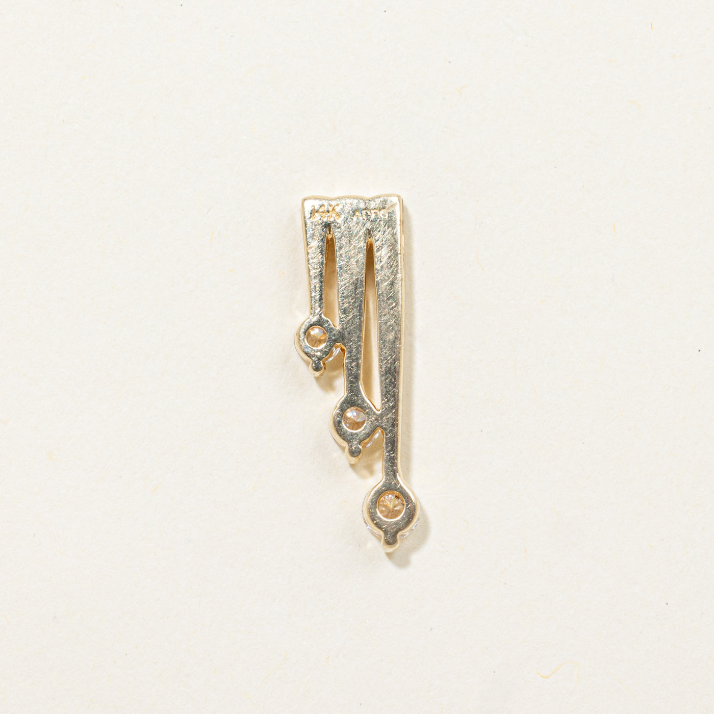 14k Three Stone Diamond Drop Pendant | 0.31ctw