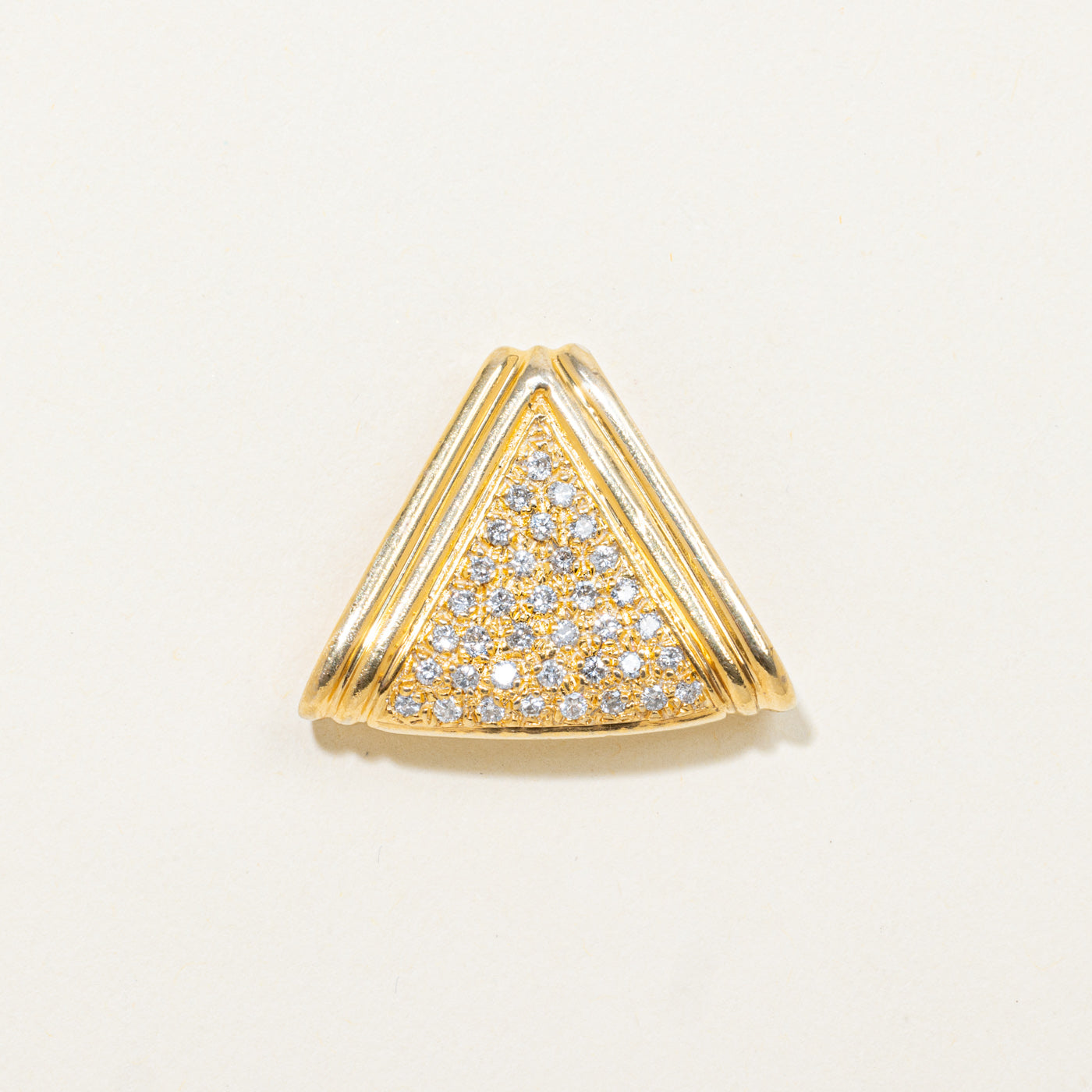 14k Pavé Set Diamond Triangle Pendant | 0.36ctw
