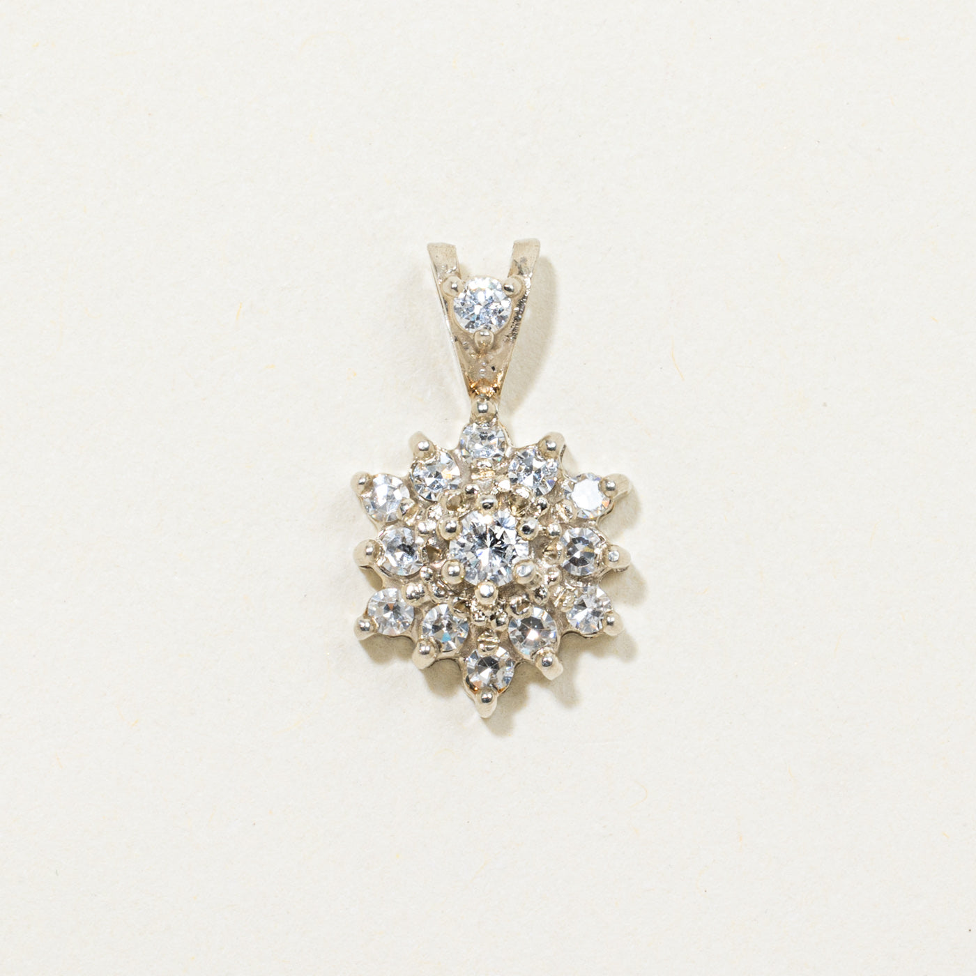 14k Diamond Petal Cluster Pendant | 0.26ctw