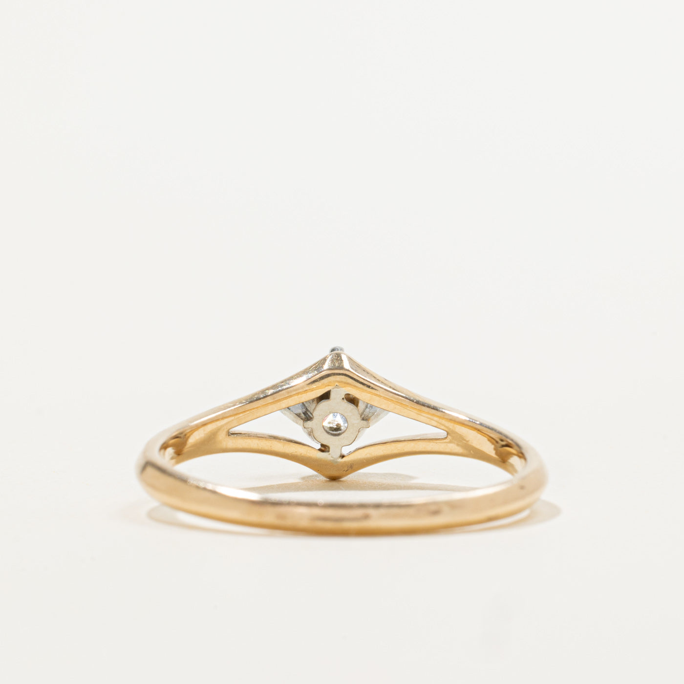 14k Solitaire Diamond Rhombus Ring | 0.20ct | SZ 9