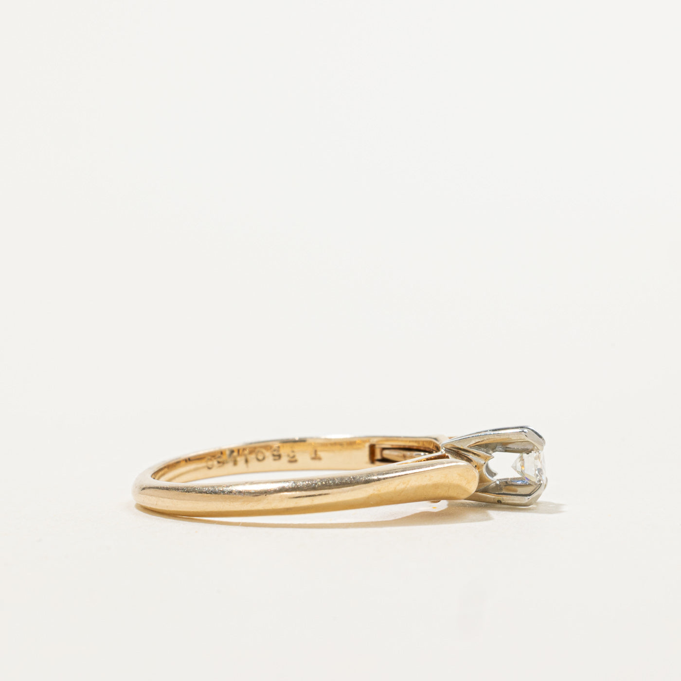 14k Solitaire High Set Diamond Ring | 0.15ct | SZ 6.5