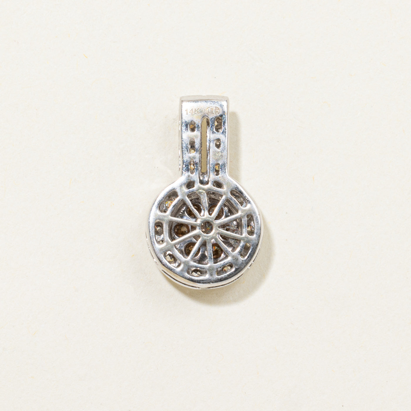 14k Brown & White Diamond Cluster Pendant | 0.42ctw
