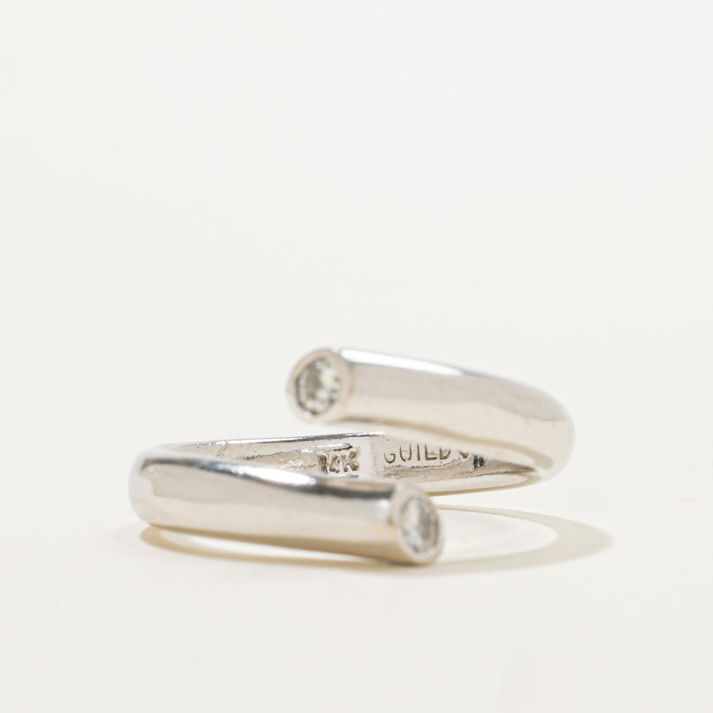 14k Two Stone Diamond Bypass Ring | 0.15ctw | SZ 6.75