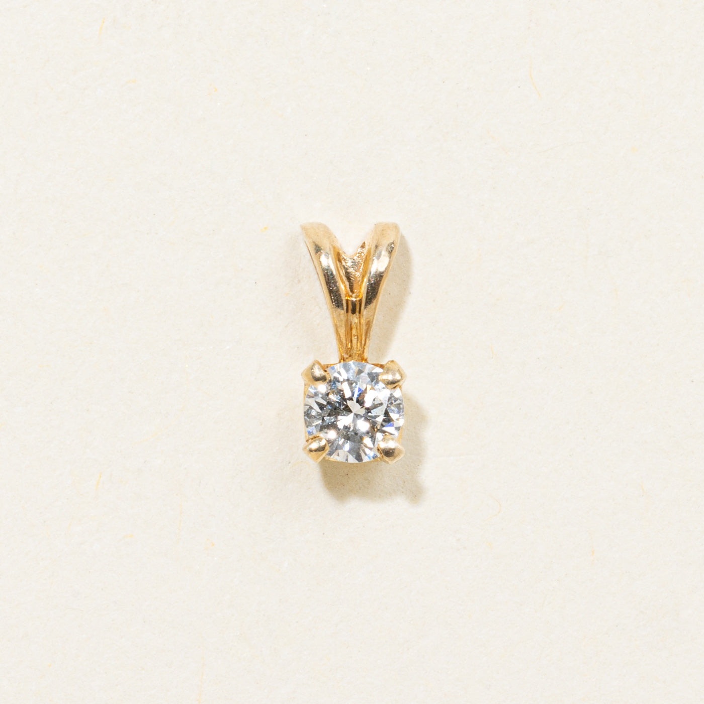 10k Solitaire Diamond Pendant | 0.16ctw