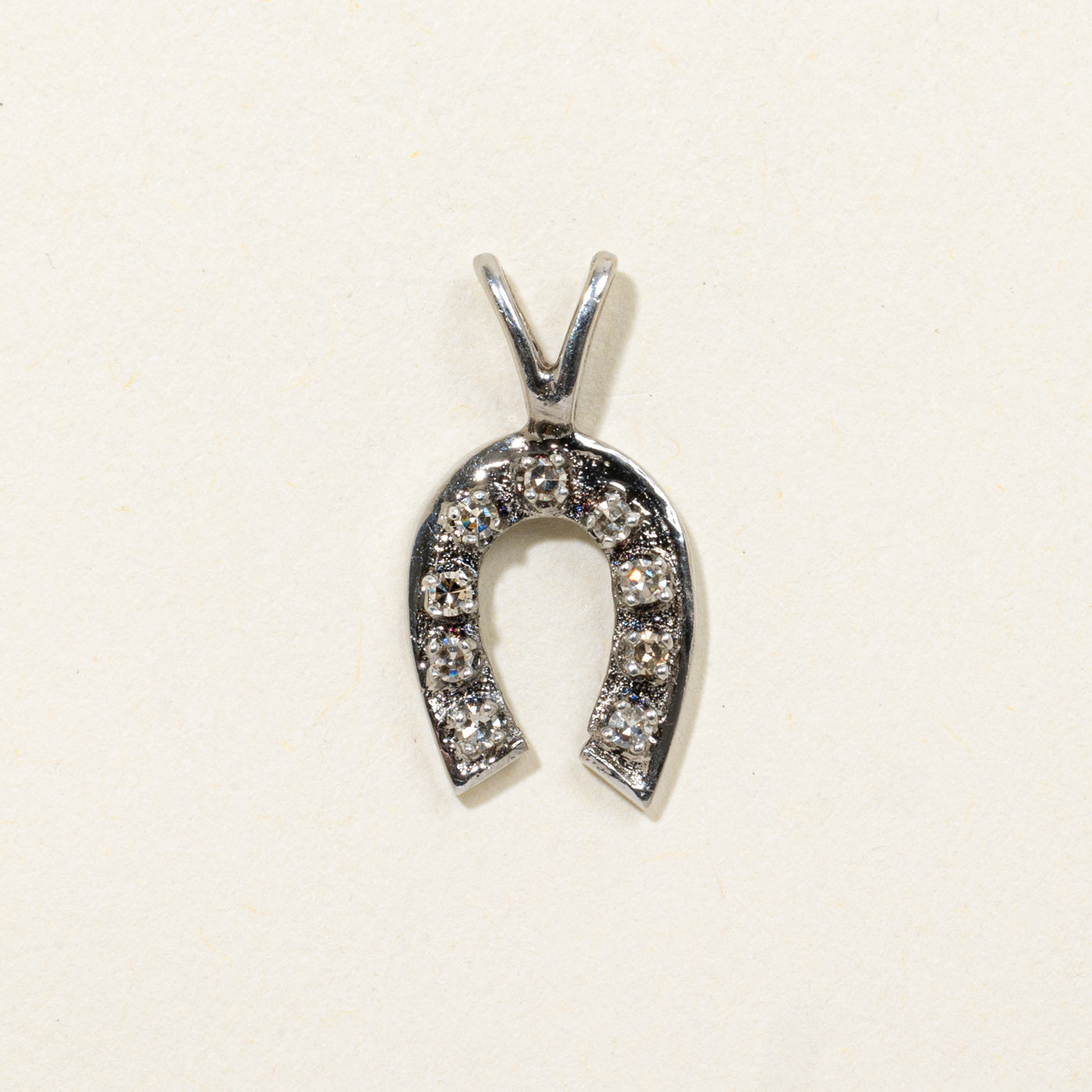 10k Diamond Horseshoe Pendant | 0.08ctw