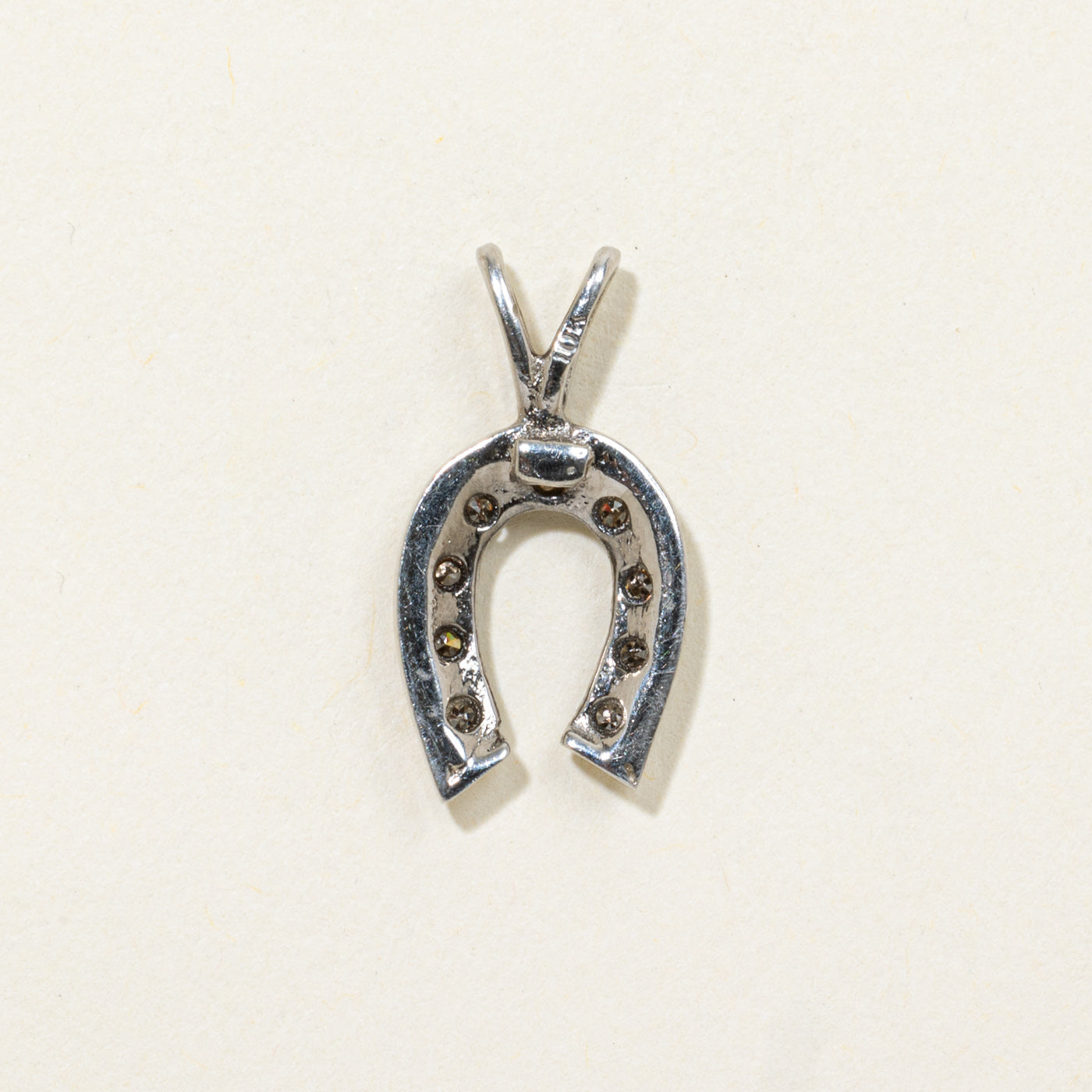 10k Diamond Horseshoe Pendant | 0.08ctw