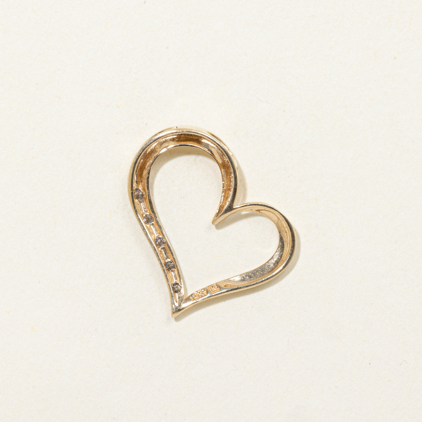 10k Diamond Heart Pendant | 0.12ctw