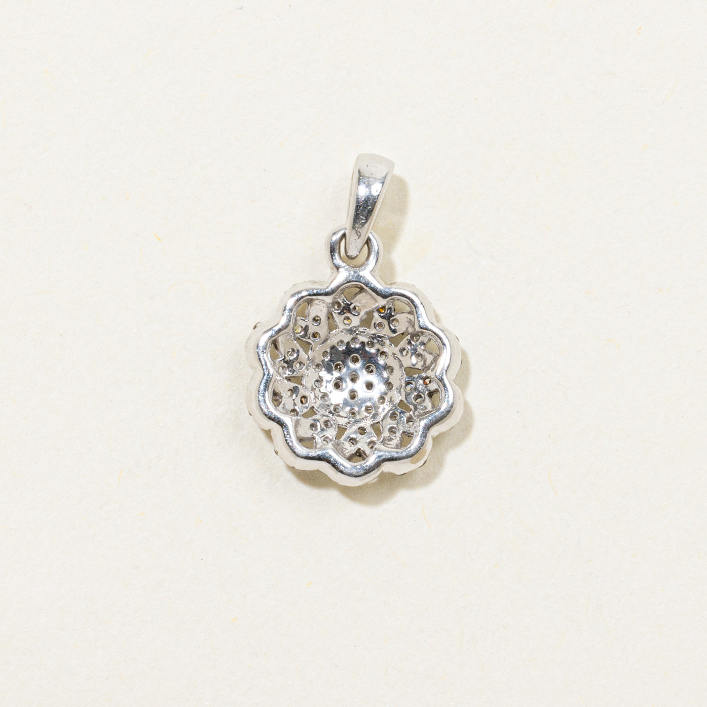 10k Diamond Floral Cluster Pendant | 0.06ctw