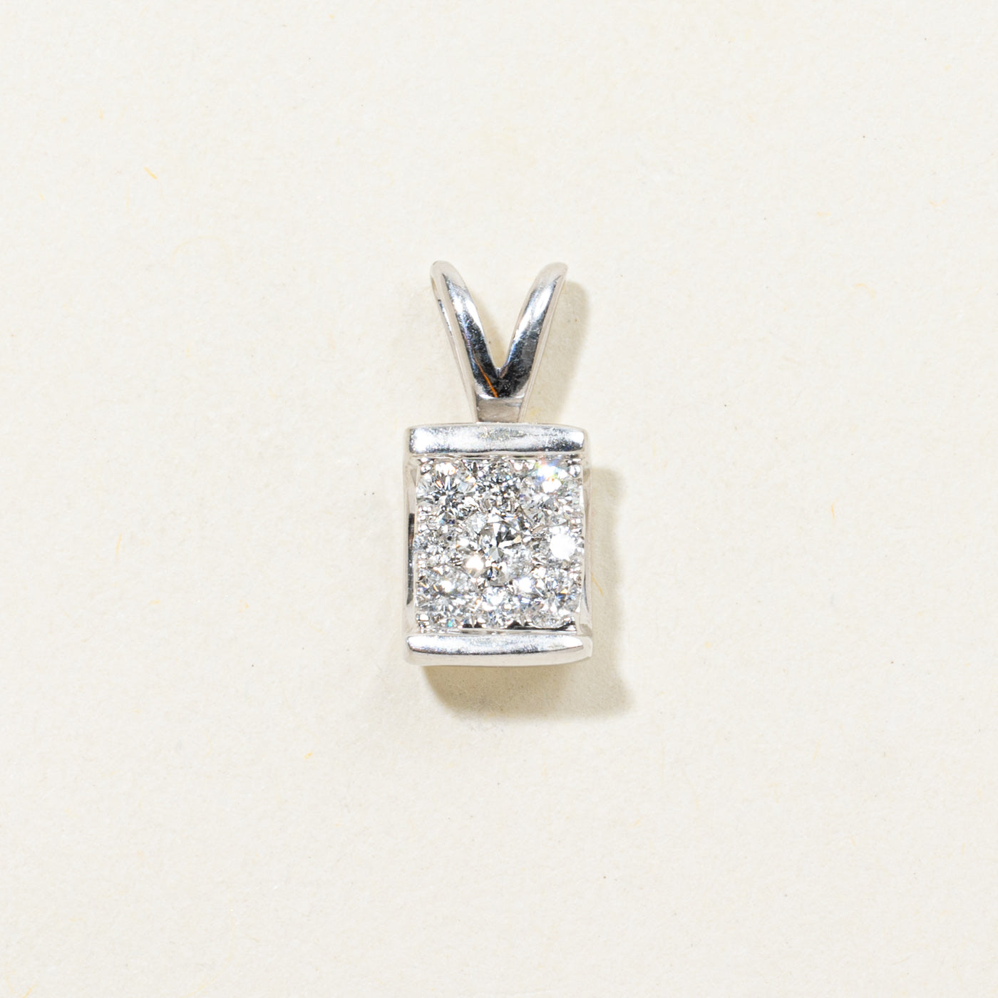 10k Diamond Square Cluster Pendant | 0.17ctw