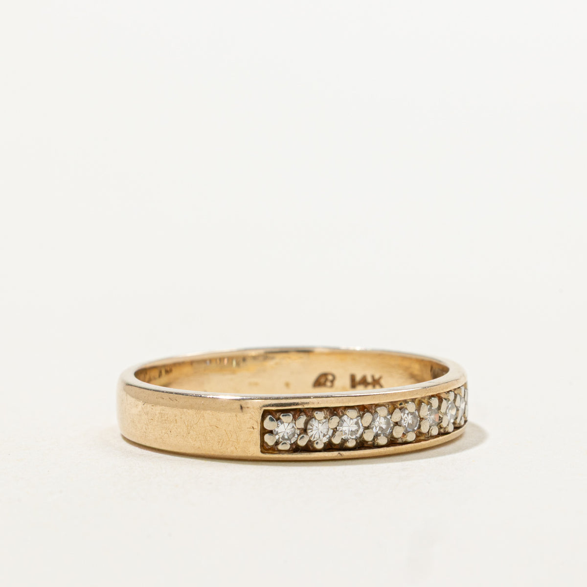 14k Semi Eternity Diamond Band | 0.08ctw | 3.70mm | SZ 7