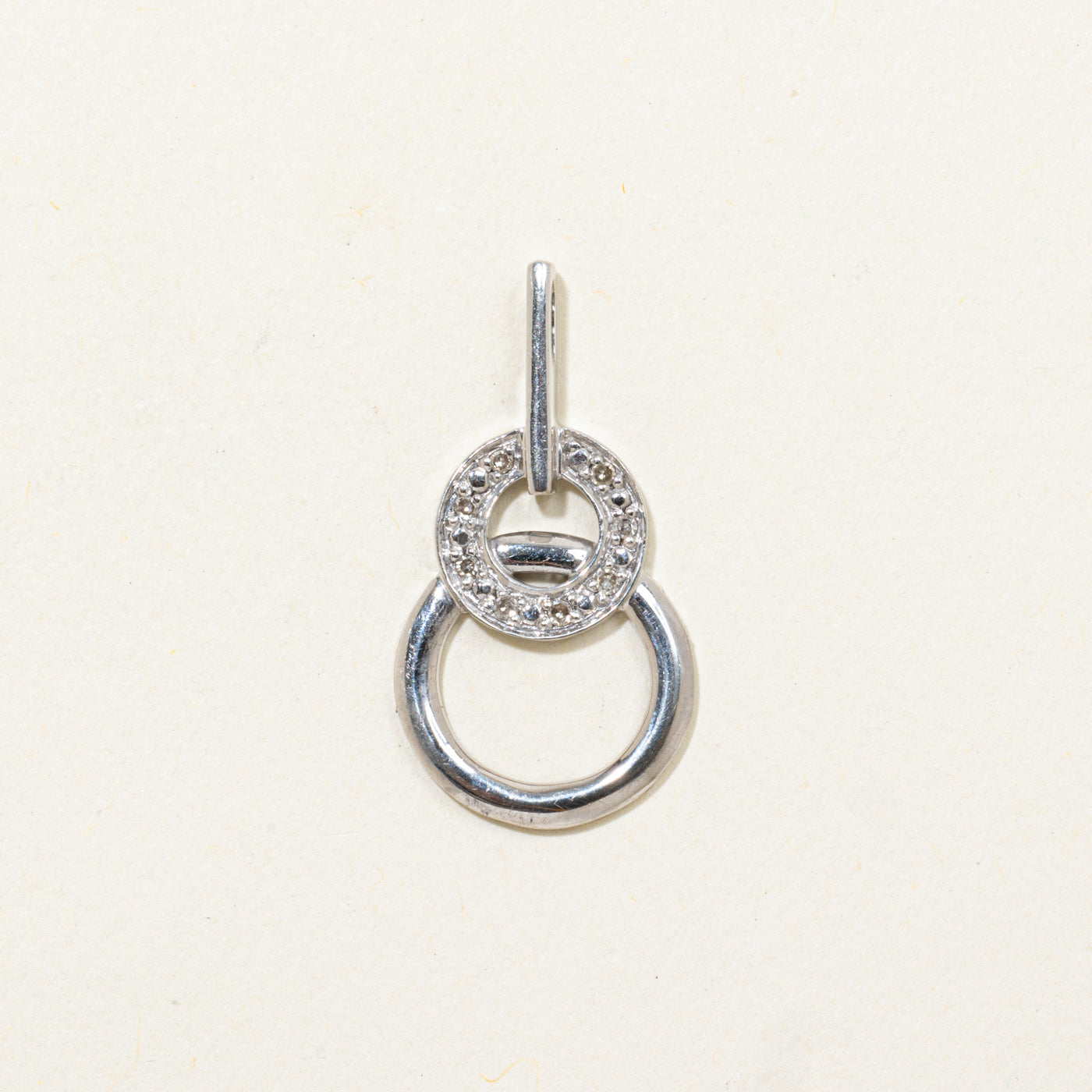 10k Diamond Circular Drop Pendant | 0.02ctw