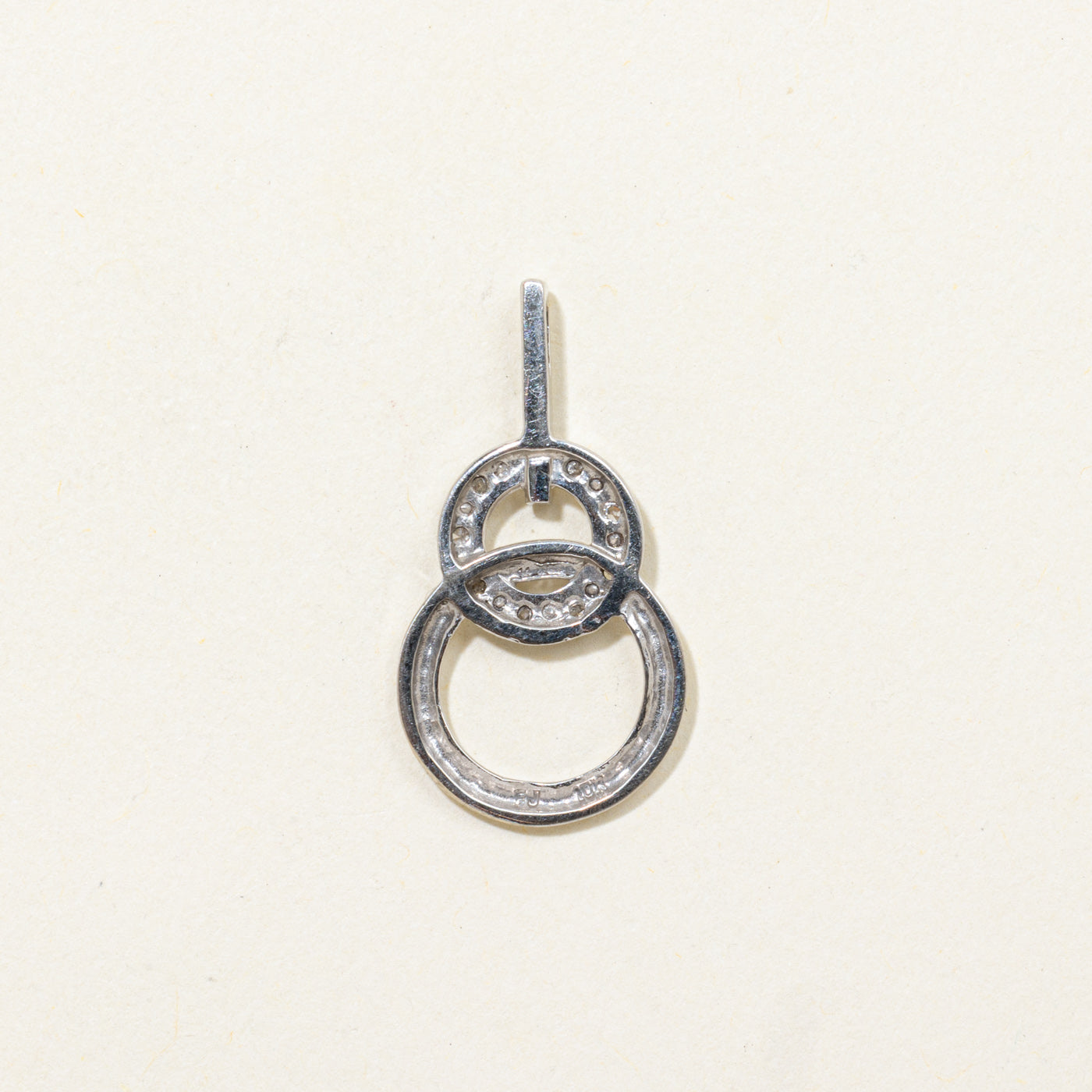 10k Diamond Circular Drop Pendant | 0.02ctw