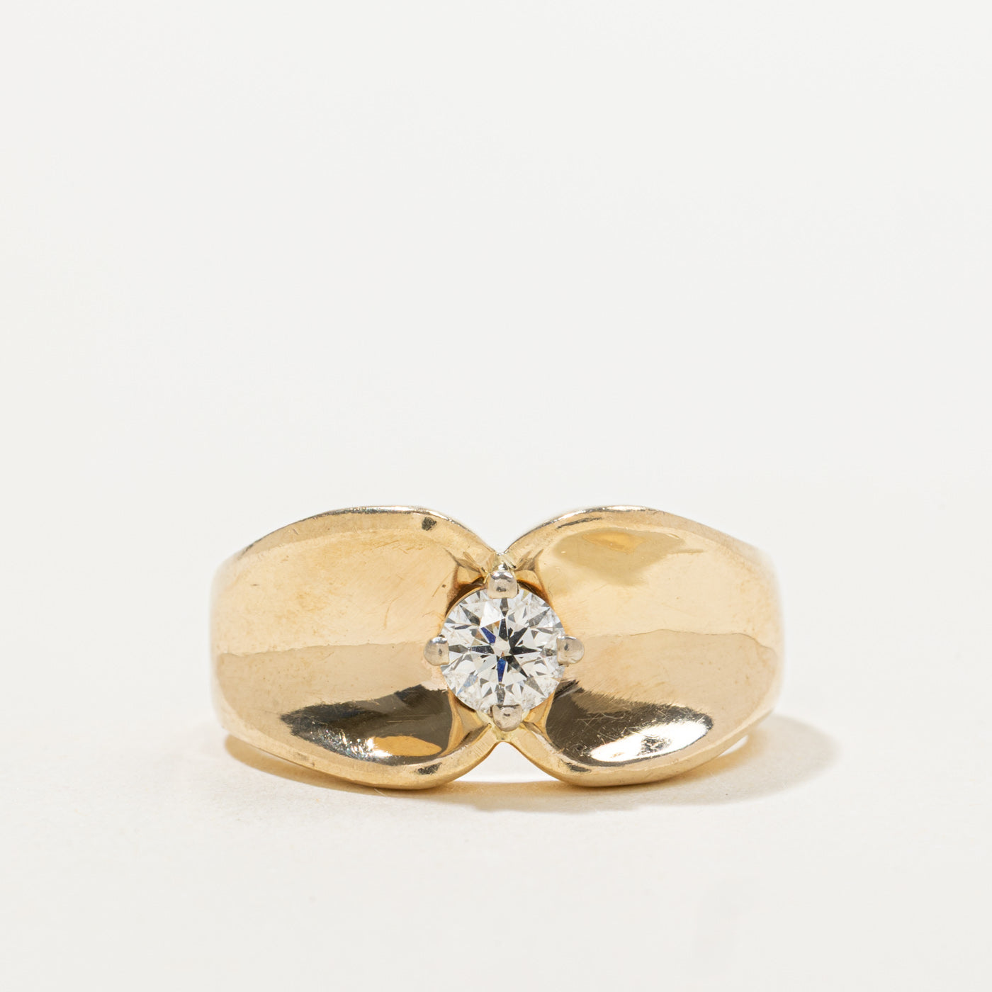 14k Solitaire Diamond Reverse Tapered Ring | 0.30ct | SZ 6