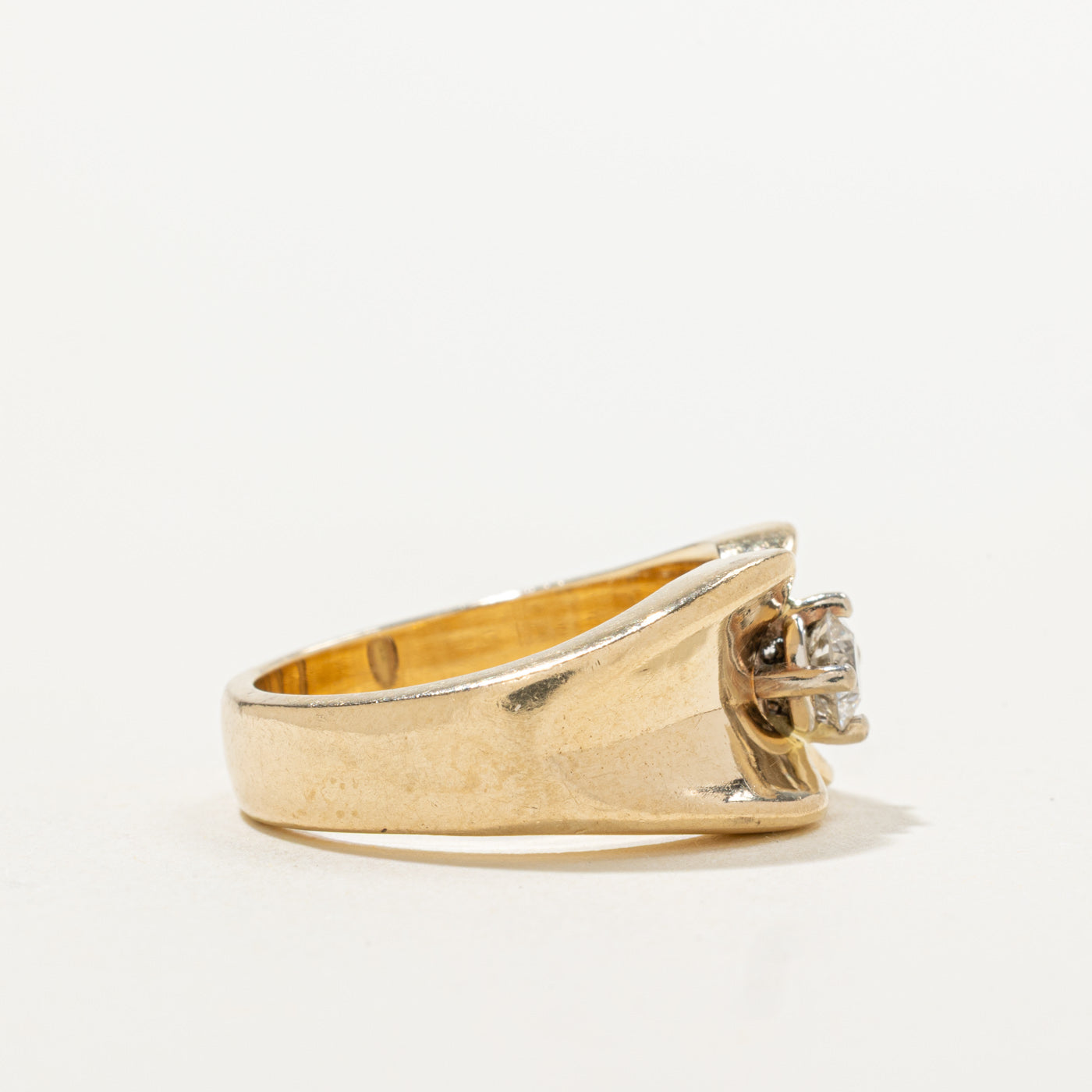 14k Solitaire Diamond Reverse Tapered Ring | 0.30ct | SZ 6