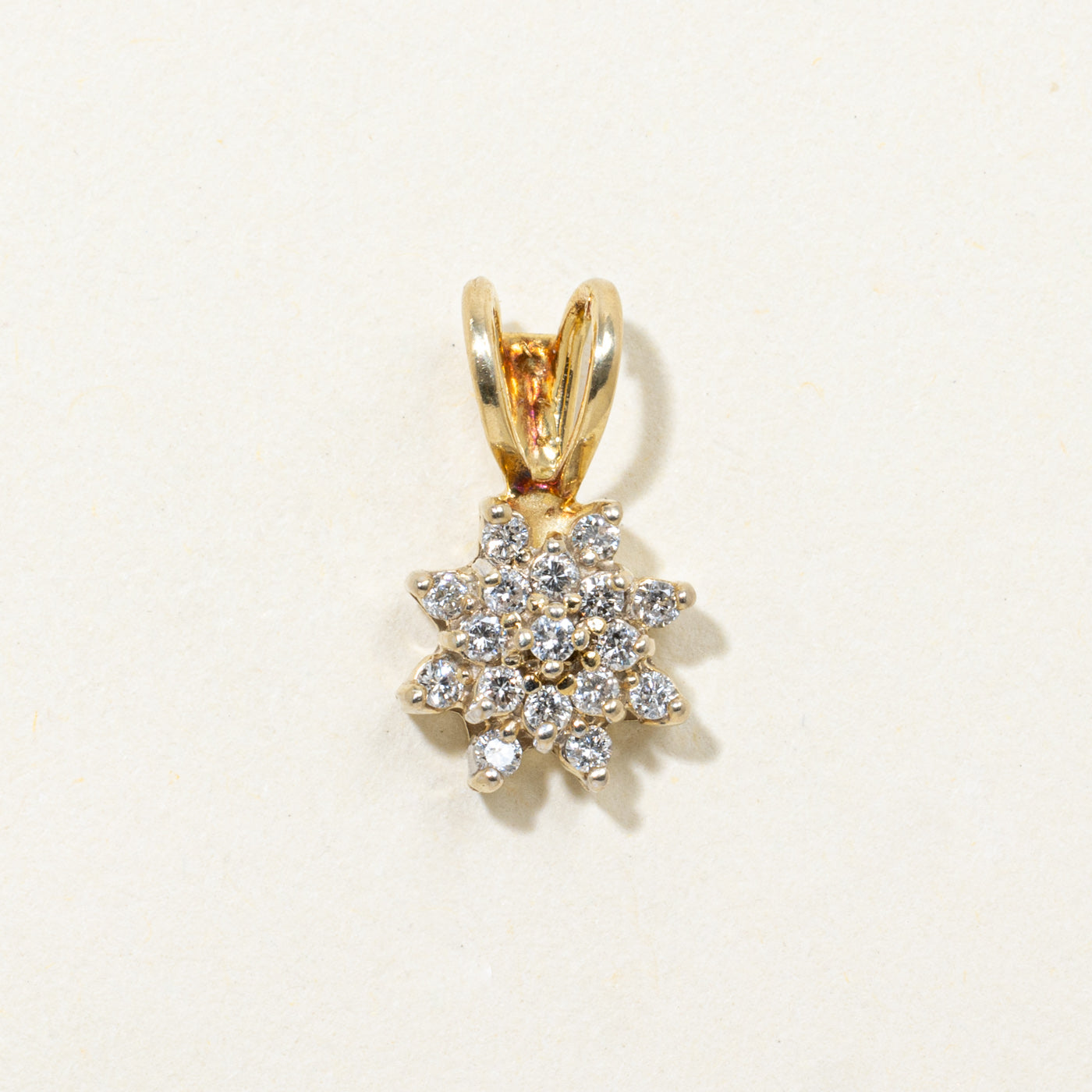18k Diamond Petal Cluster Pendant | 0.16ctw