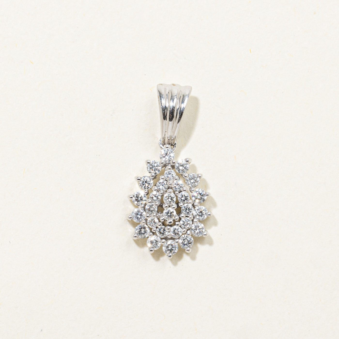 18k Diamond Pear Shaped Cluster Pendant | 0.36ctw
