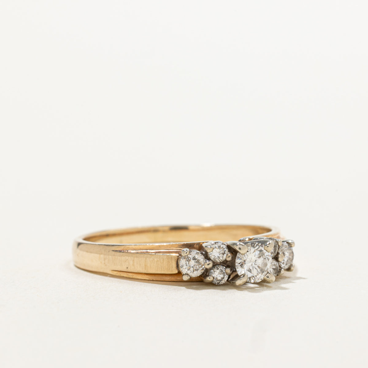 14k Yellow Gold Diamond Cluster Accented Ring | 0.47ctw | SZ 9.5