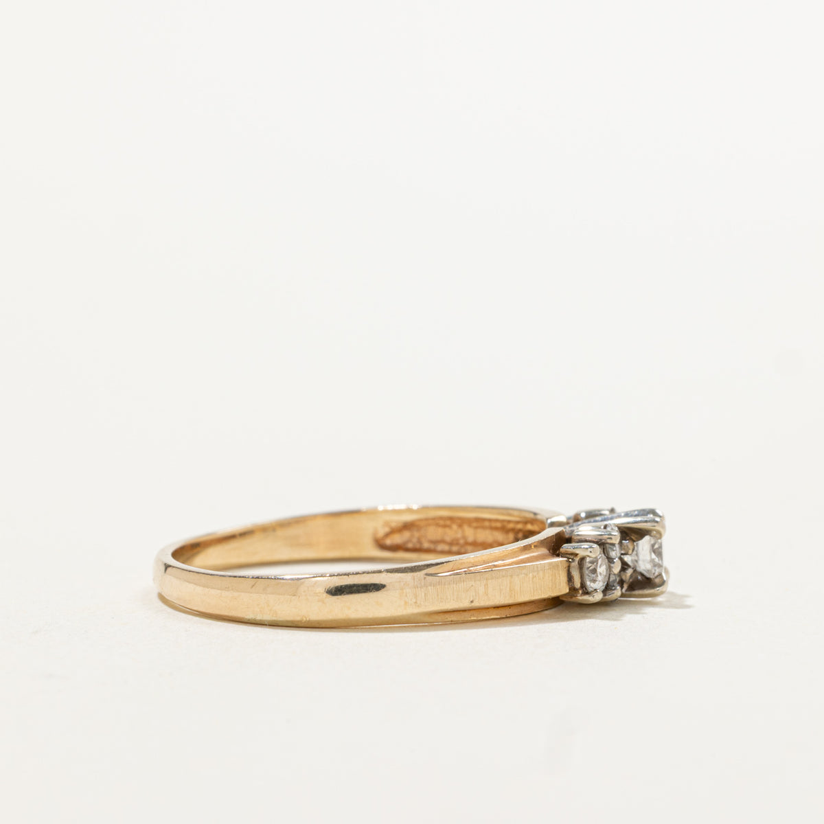 14k Yellow Gold Diamond Cluster Accented Ring | 0.47ctw | SZ 9.5