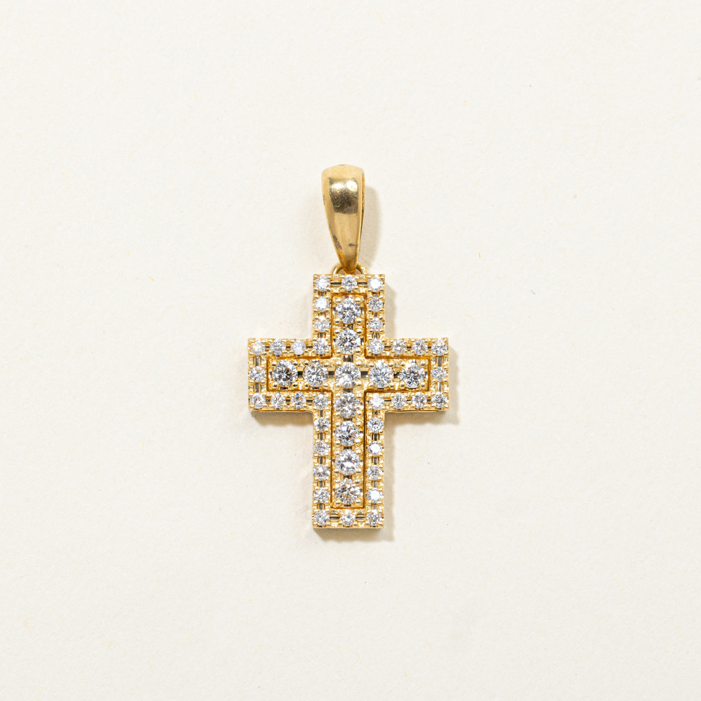 18k Diamond Cluster Cross Pendant | 0.36ctw