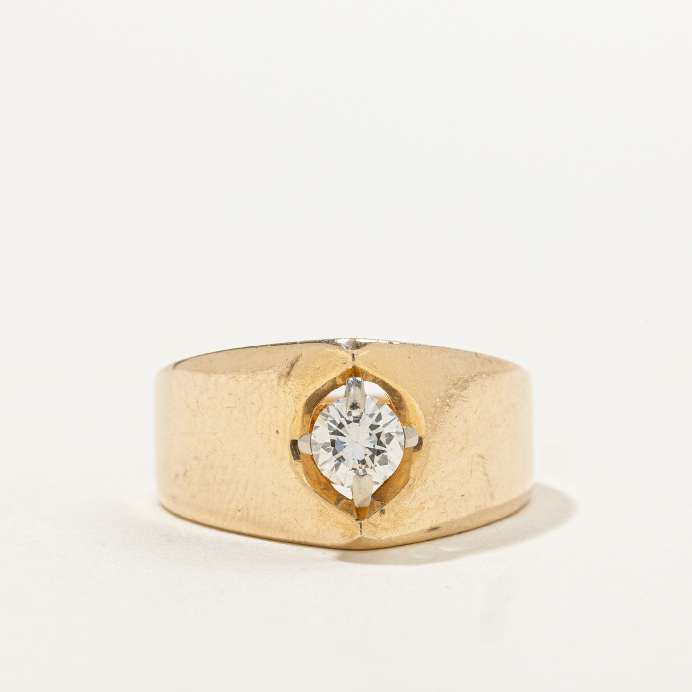 14k Solitaire Diamond Pointed Tapered Ring | 0.33ct VS2 G | SZ 6.75