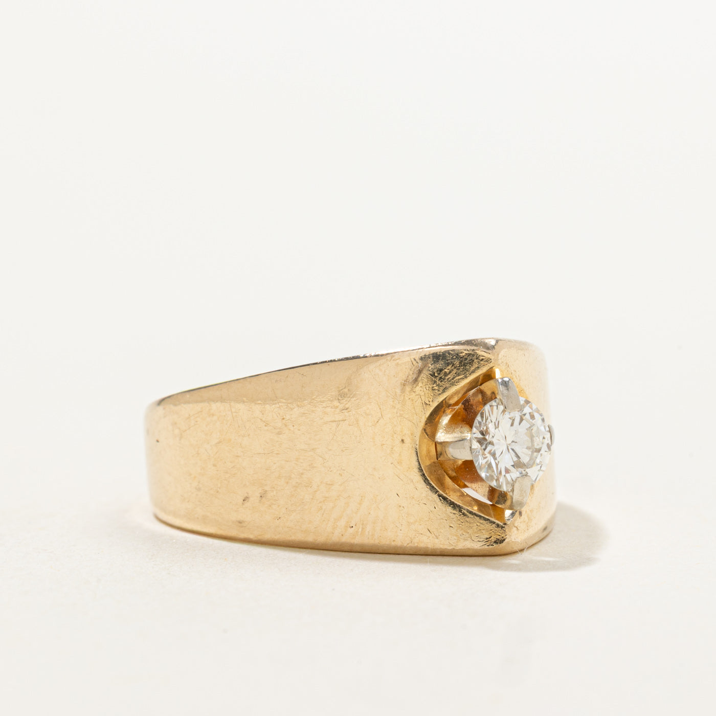 14k Solitaire Diamond Pointed Tapered Ring | 0.33ct VS2 G | SZ 6.75