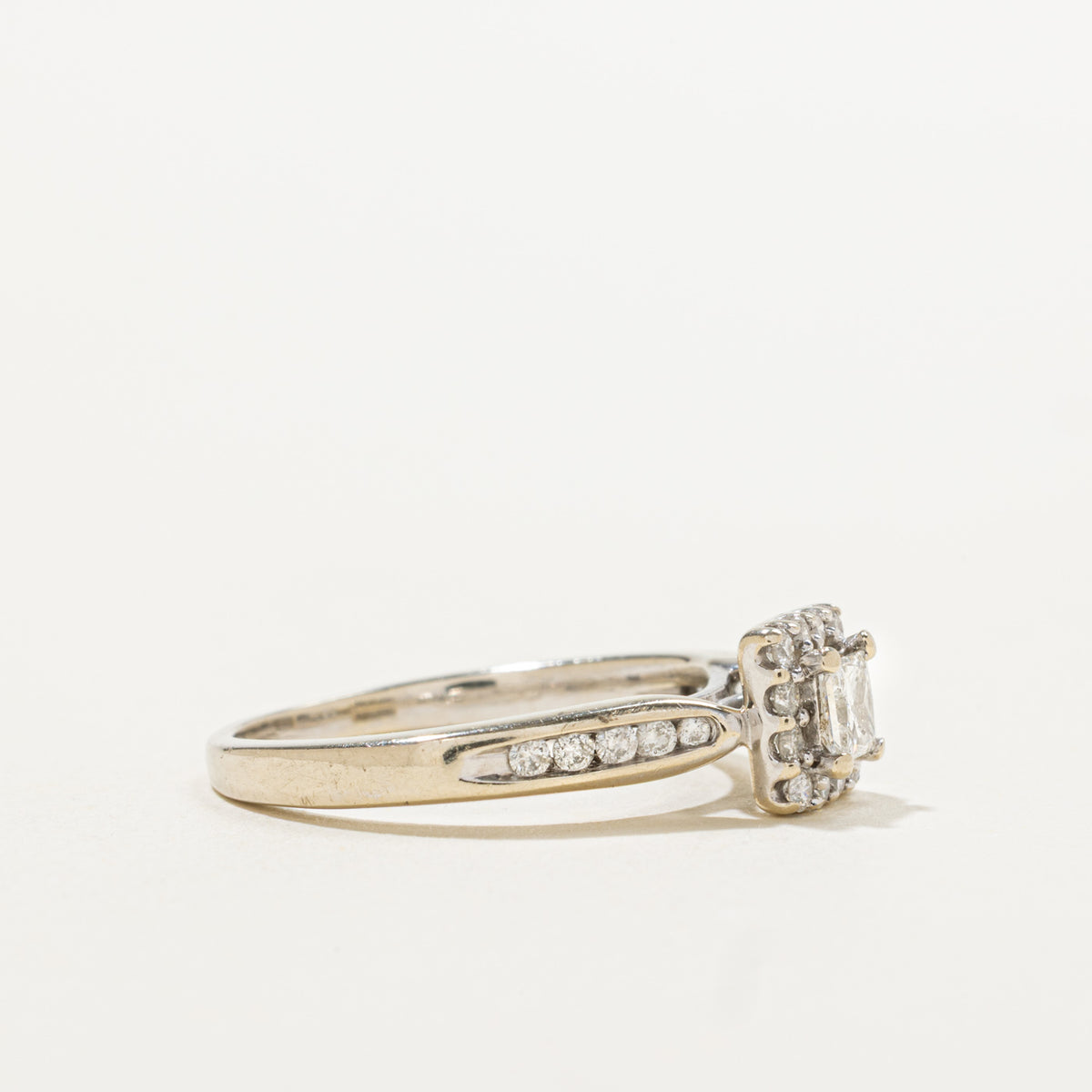 14k Princess Cut Diamond Halo Engagement Ring | 0.48ctw | SZ 6.25