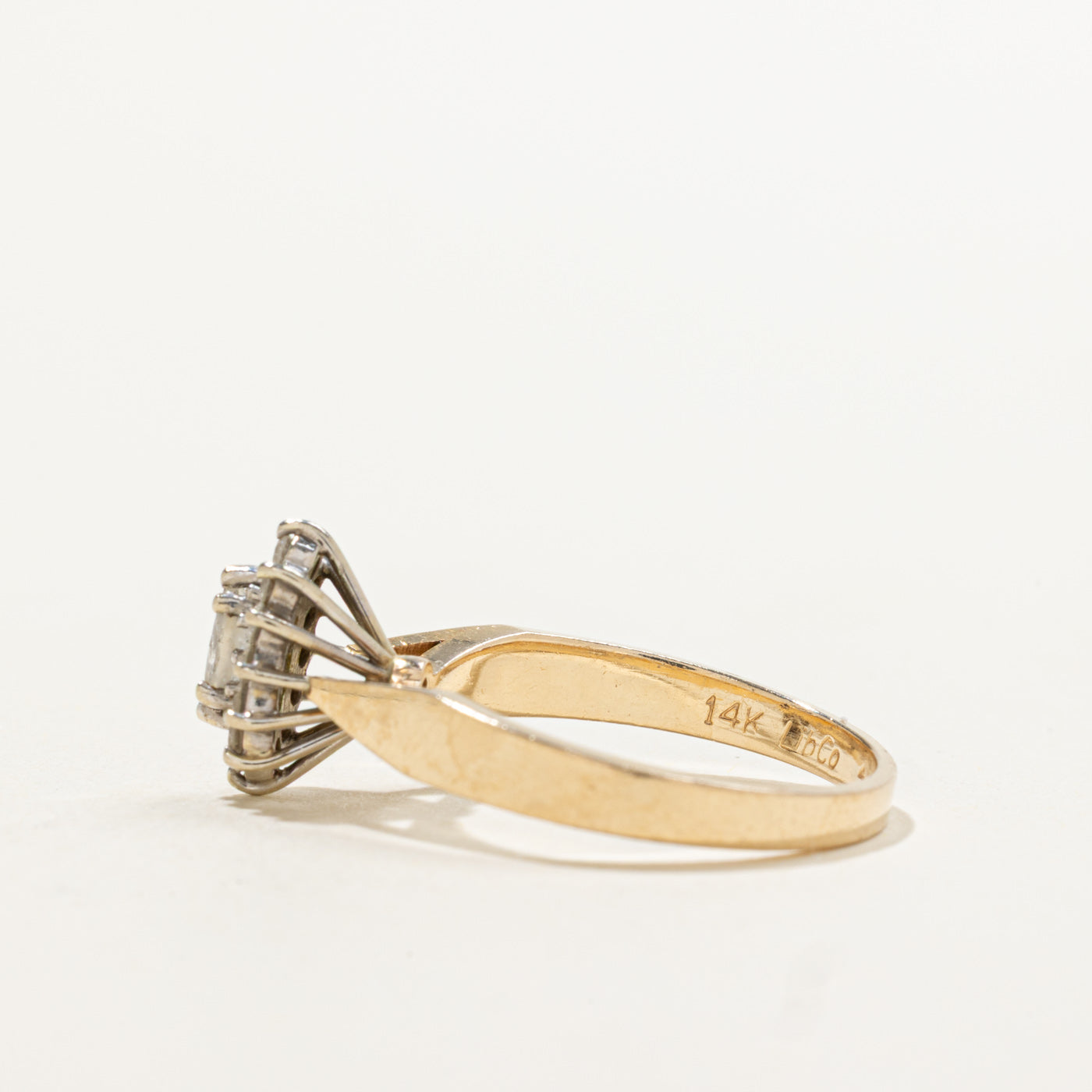 14k Marquise Cut Diamond Petal Halo Ring | 0.27ctw | SZ 6
