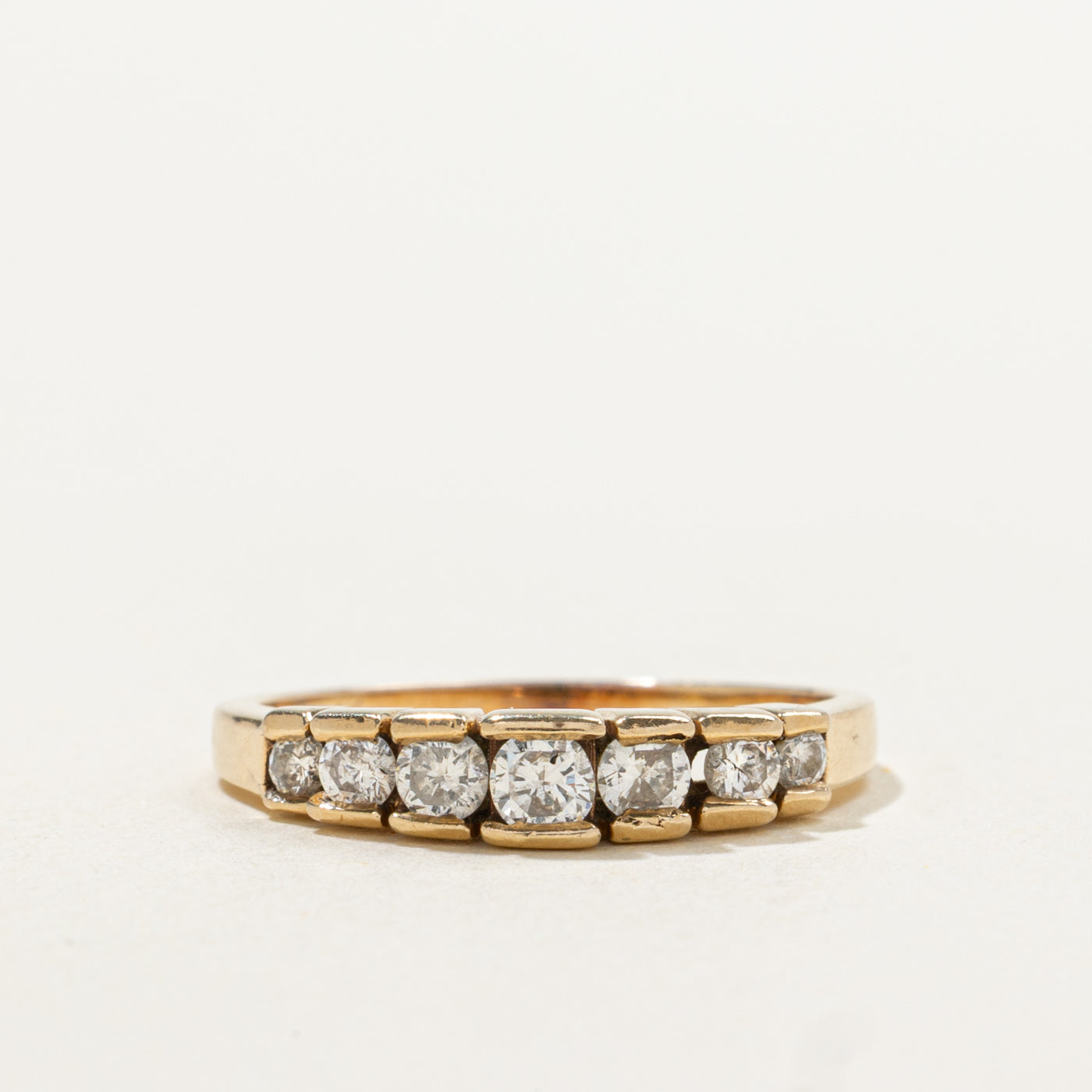14k Semi Eternity Graduated Diamond Band | 0.20ctw | 1.30mm | SZ 5.5