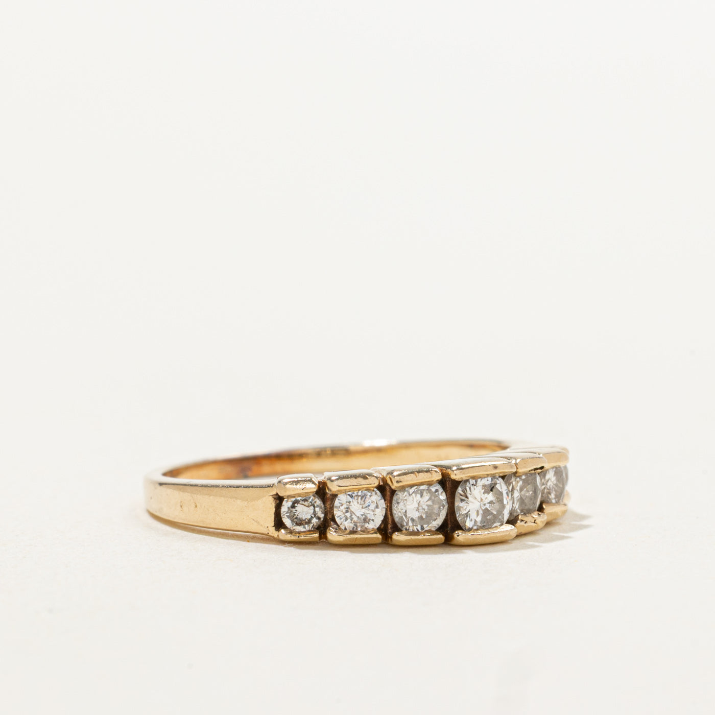 14k Semi Eternity Graduated Diamond Band | 0.20ctw | 1.30mm | SZ 5.5