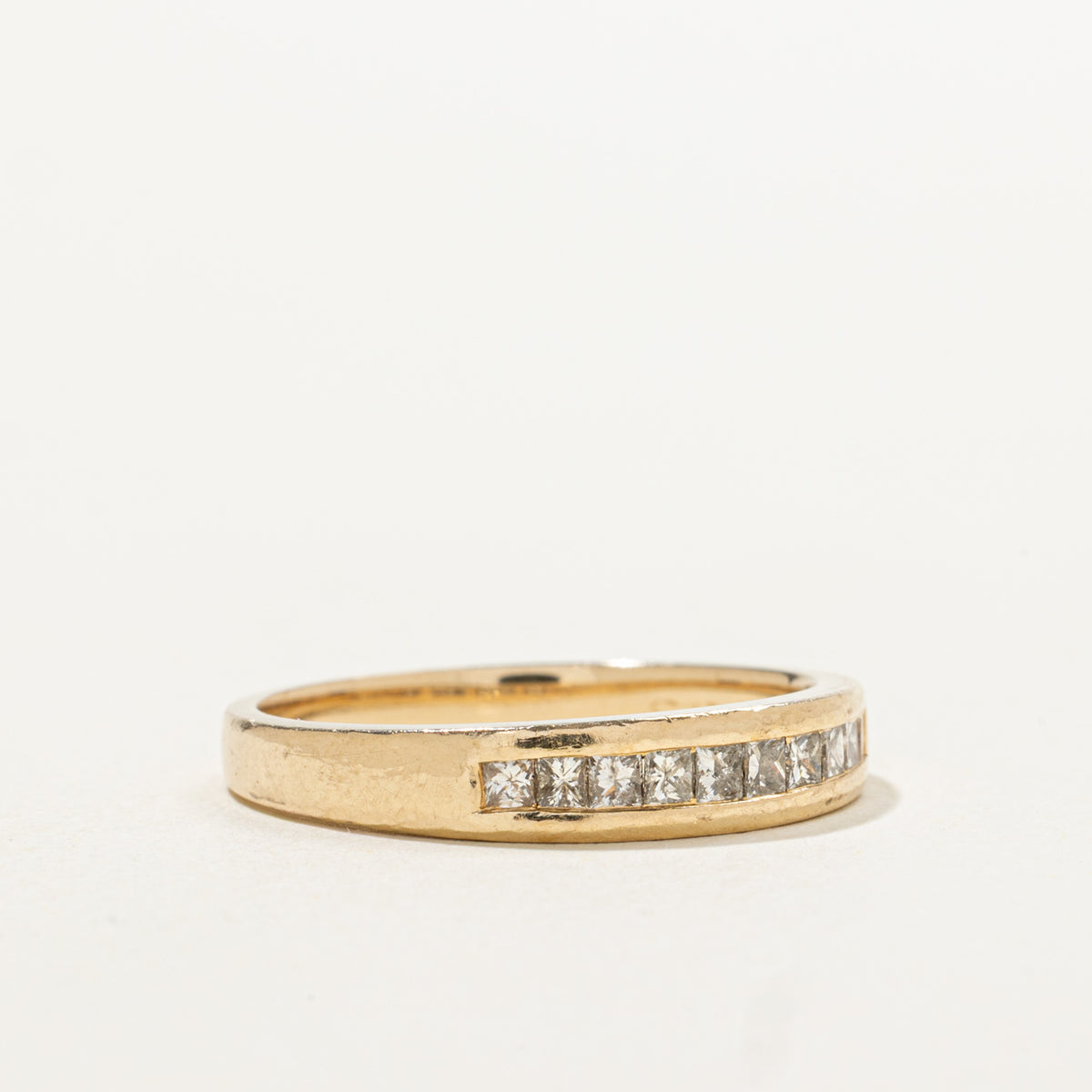 14k Semi Eternity Princess Cut Diamond Band | 0.25ctw | 3.85mm | SZ 7.25