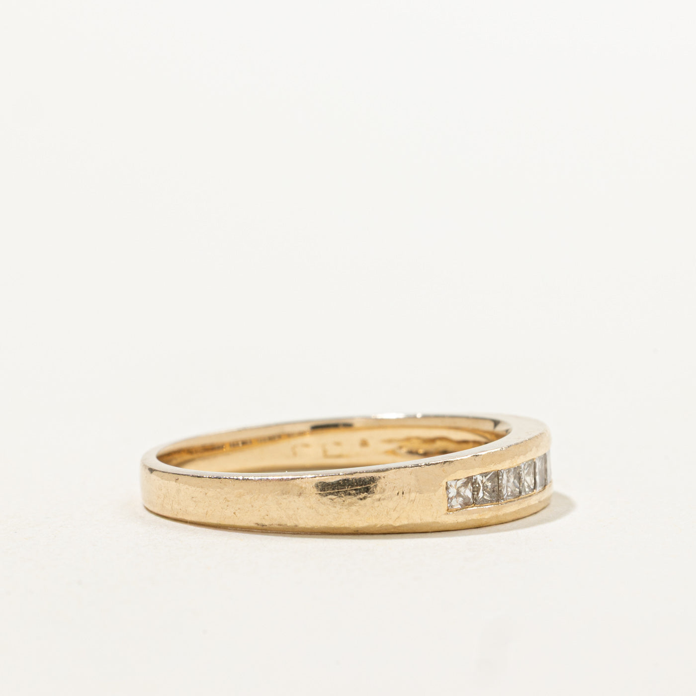 14k Semi Eternity Princess Cut Diamond Band | 0.25ctw | 3.85mm | SZ 7.25
