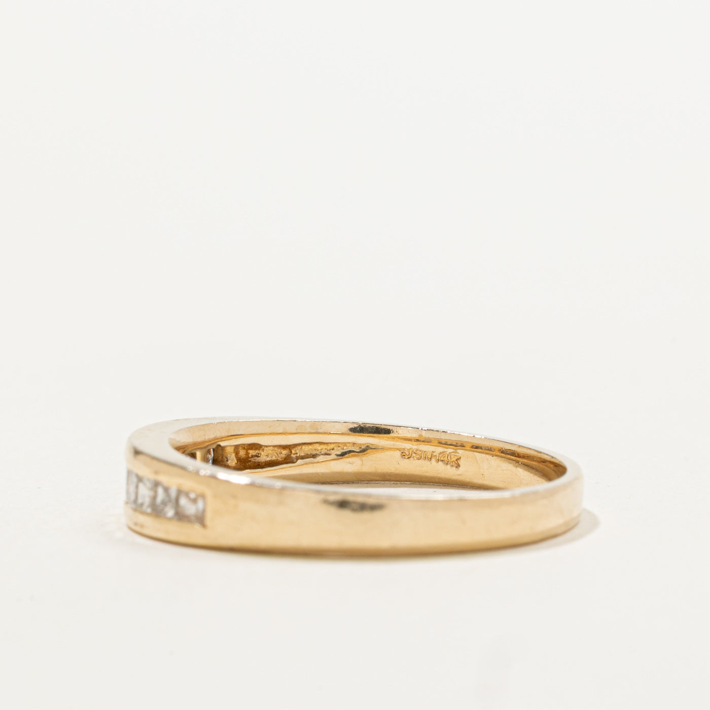 14k Semi Eternity Princess Cut Diamond Band | 0.25ctw | 3.85mm | SZ 7.25
