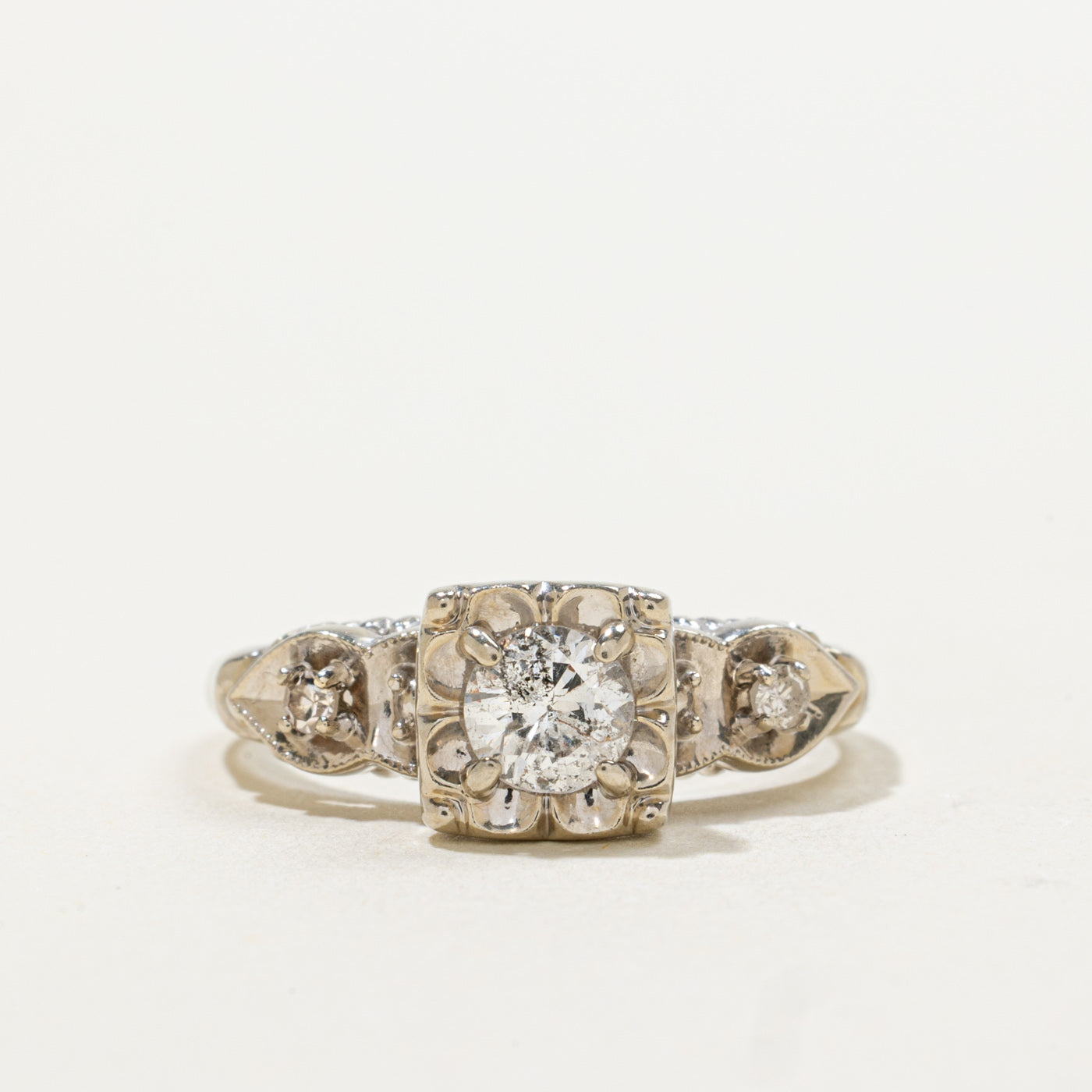 14k Illusion Set Diamond Ornate Ring | 0.41ctw | SZ 6.5