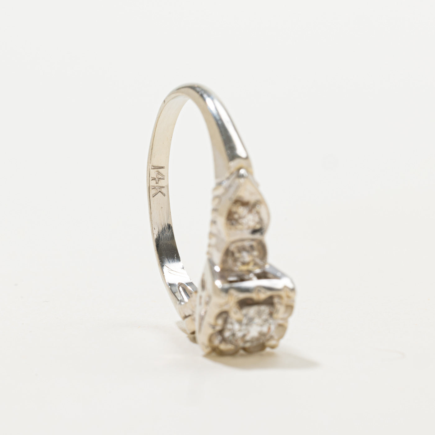14k Illusion Set Diamond Ornate Ring | 0.41ctw | SZ 6.5