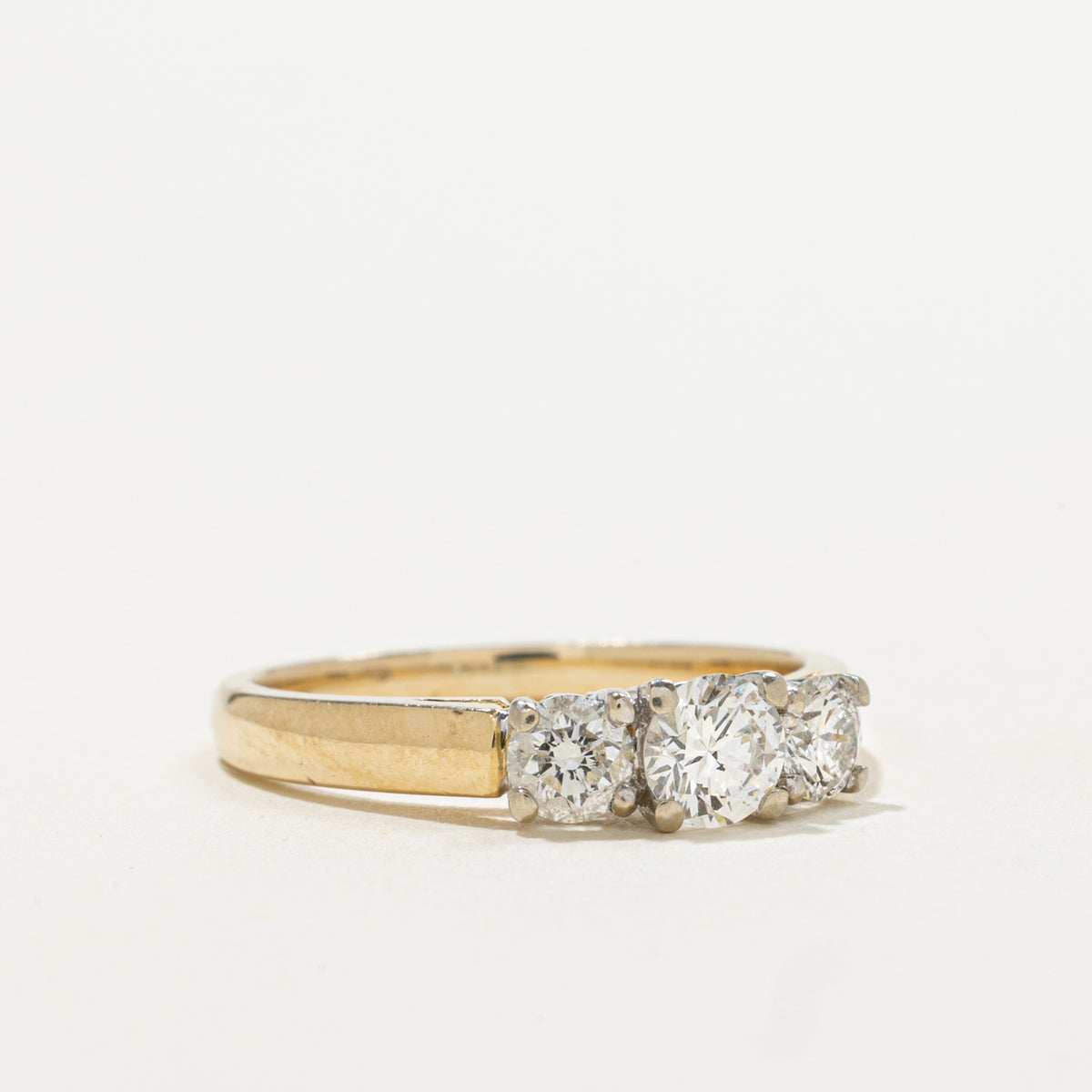 14k Three Stone Diamond Engagement Ring | 0.66ctw | SZ 5.75