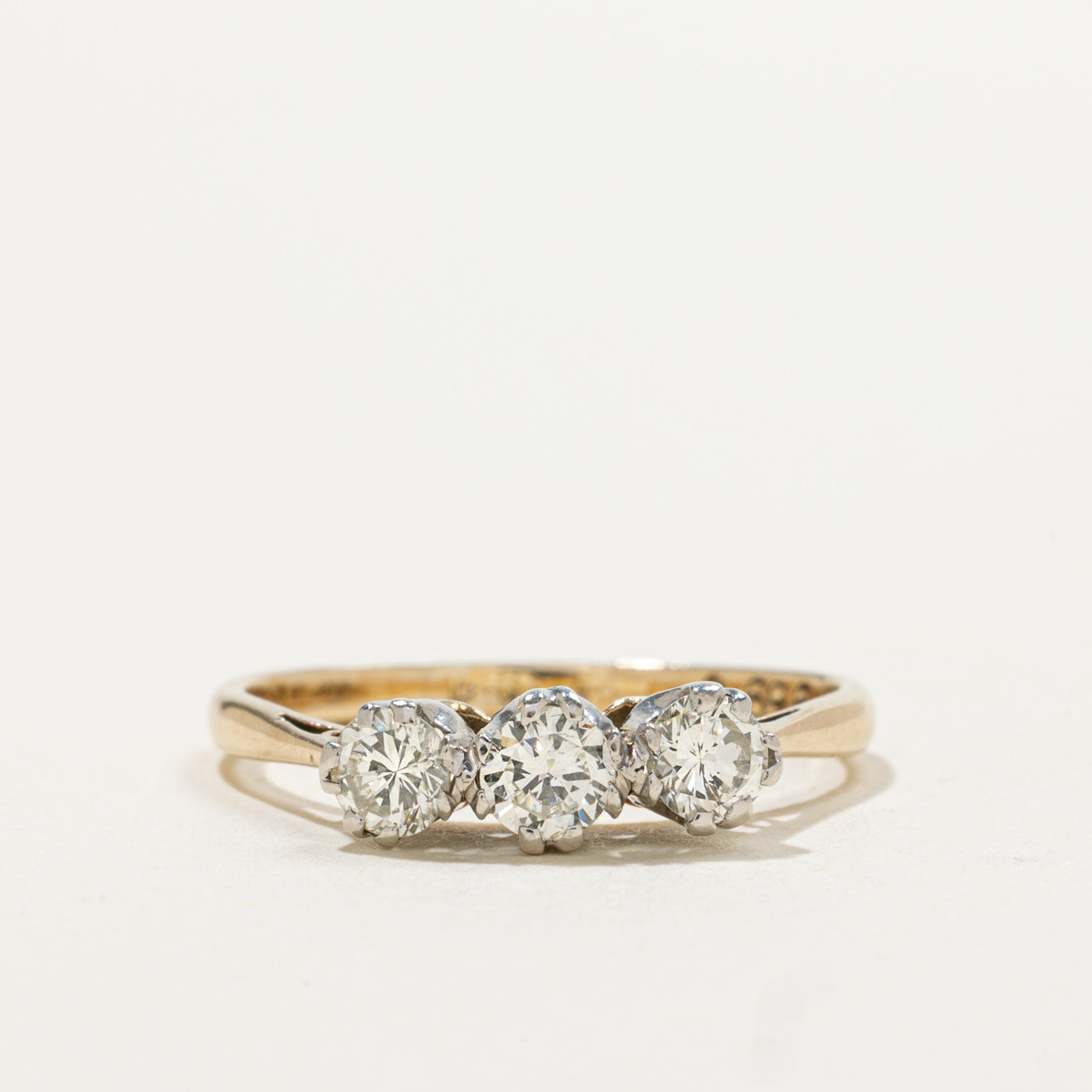 17k Three Stone Diamond Ring | 0.65ctw | SZ 6