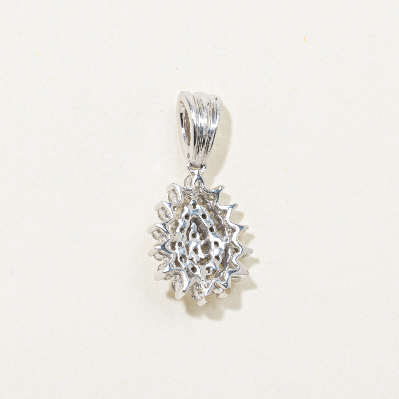 18k Diamond Pear Shaped Cluster Pendant | 0.36ctw