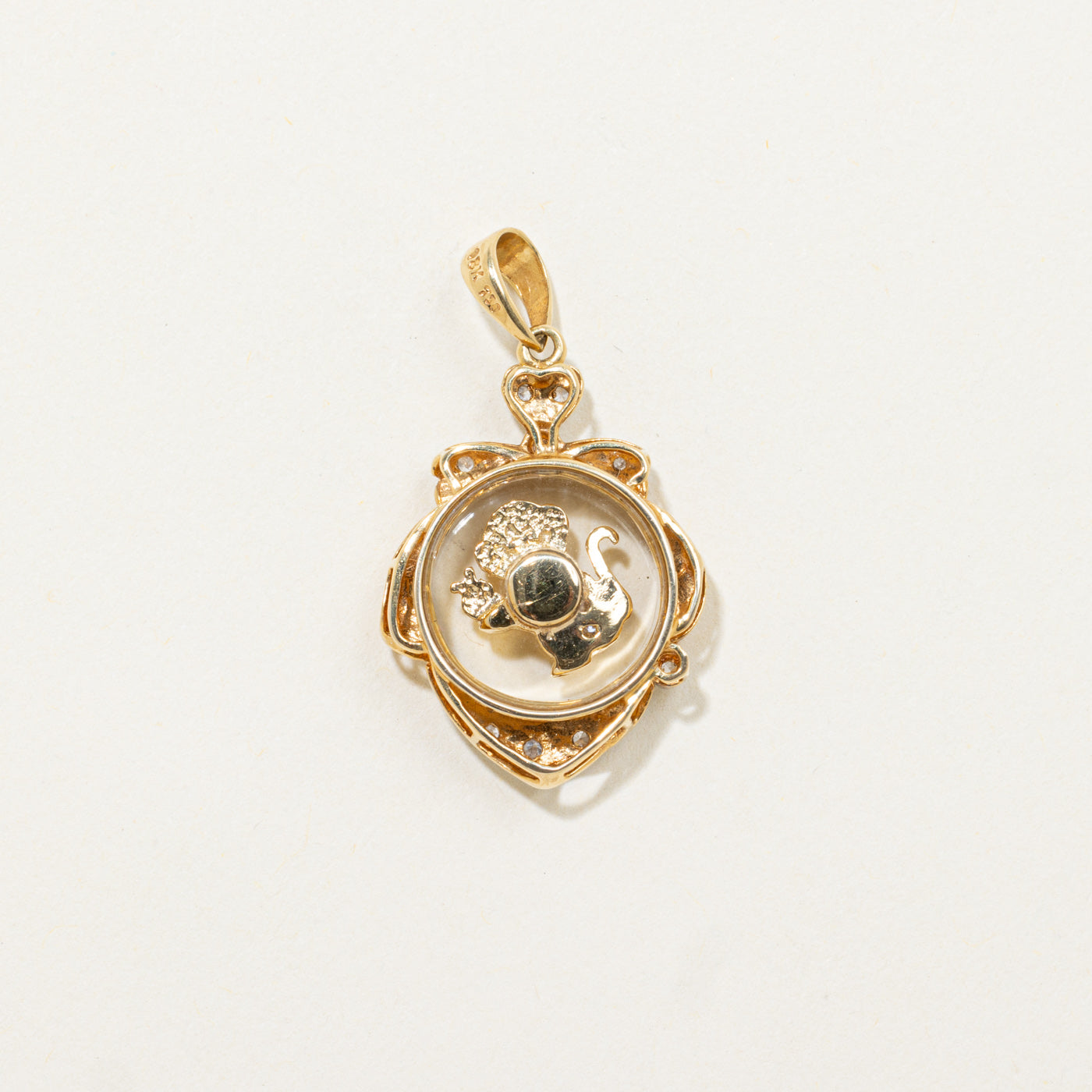 18k Diamond Floating Monkey Pendant | 0.03ctw