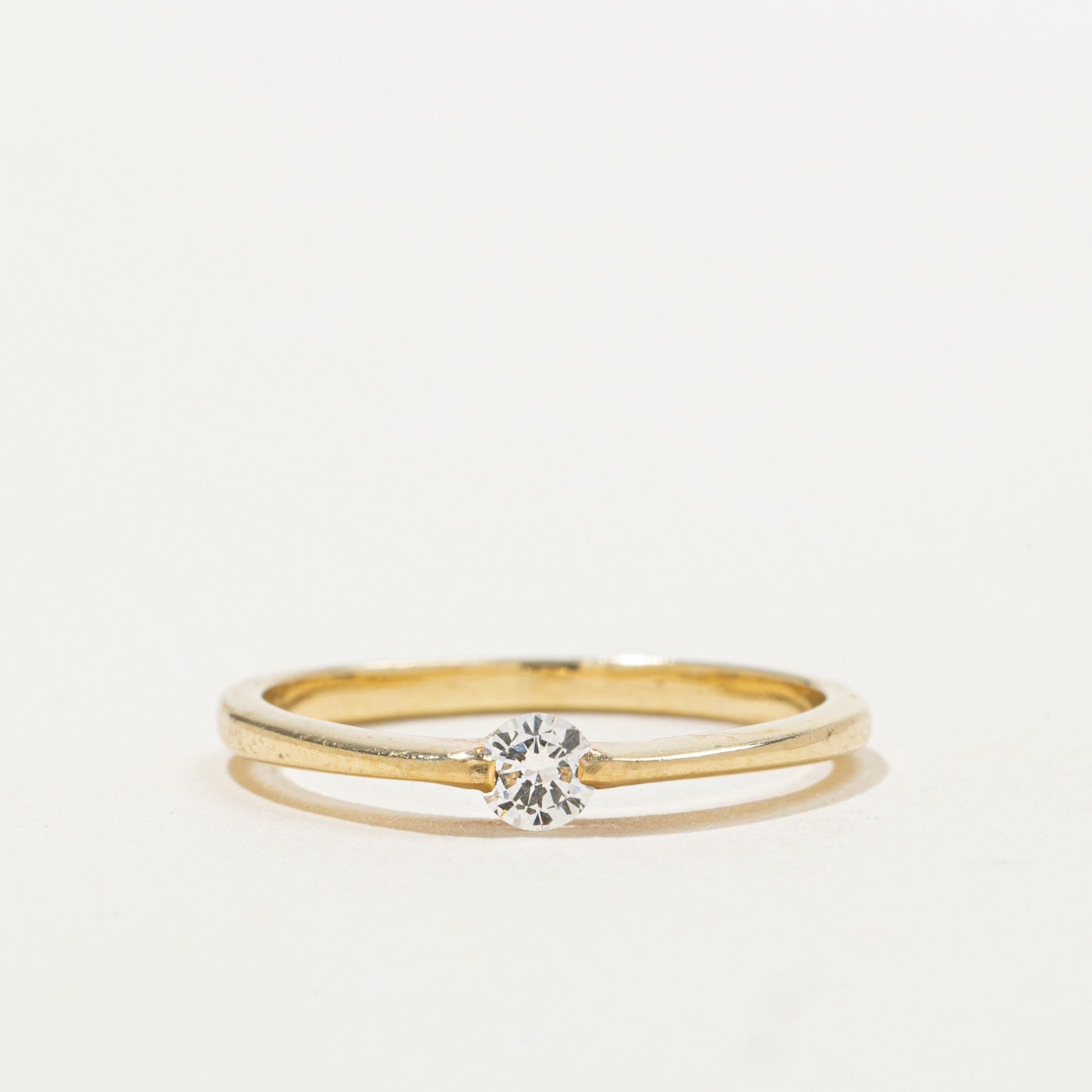 18k Solitaire Diamond Petite Ring | 0.16ct | SZ 6.75