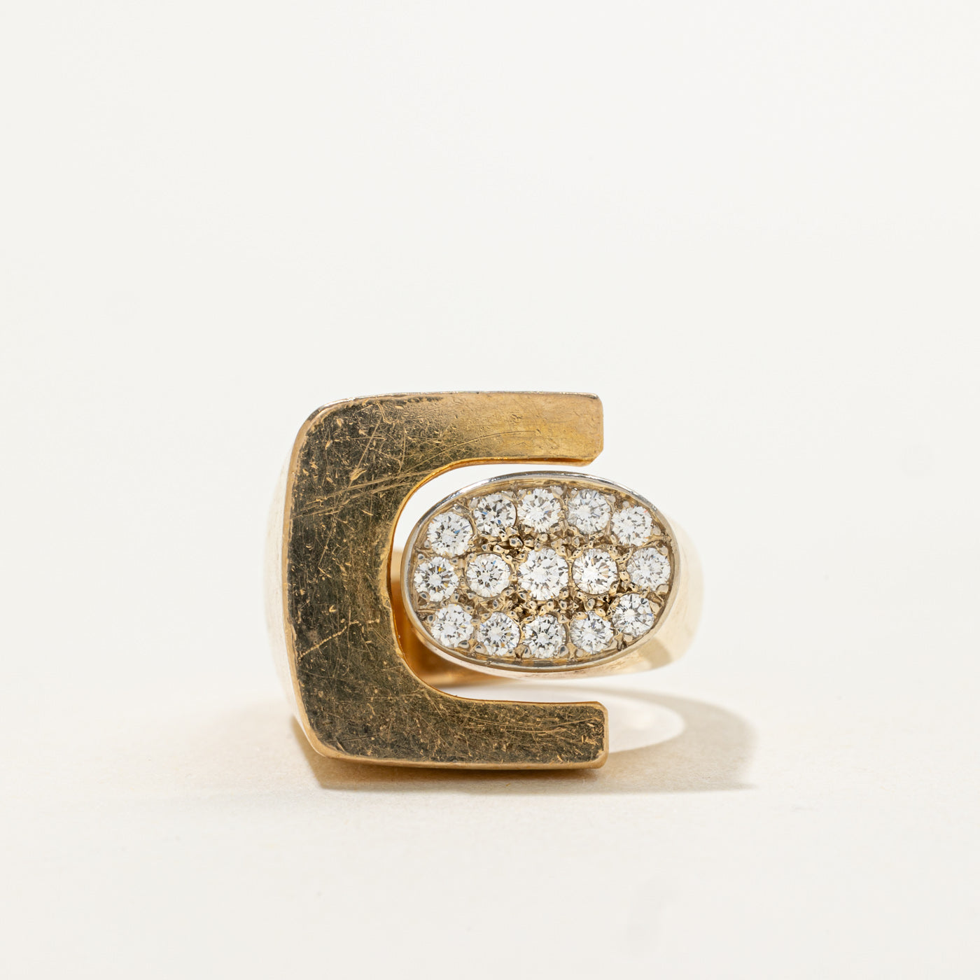 18k Pave Set Diamond Cluster Geometric Cocktail Ring | 0.24ctw | SZ 4.25