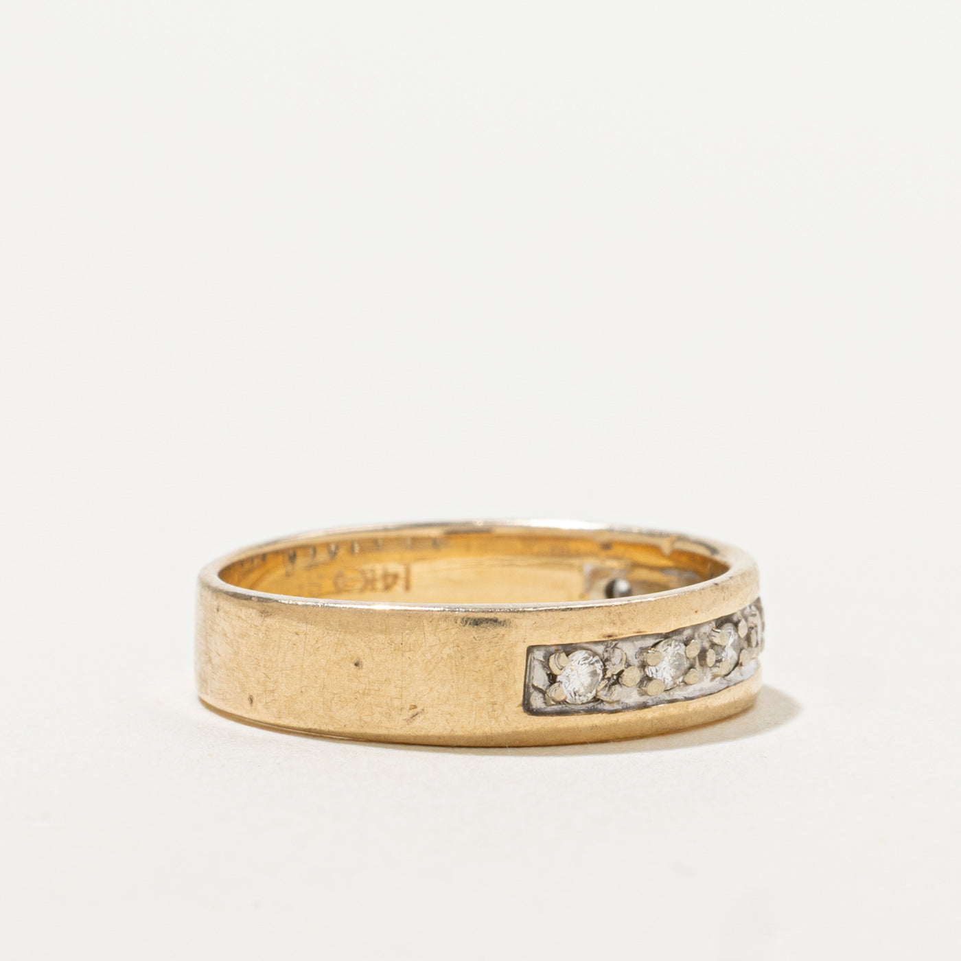 14k Semi Eternity Diamond Band | 0.14ctw | 4.60mm | SZ 5.75