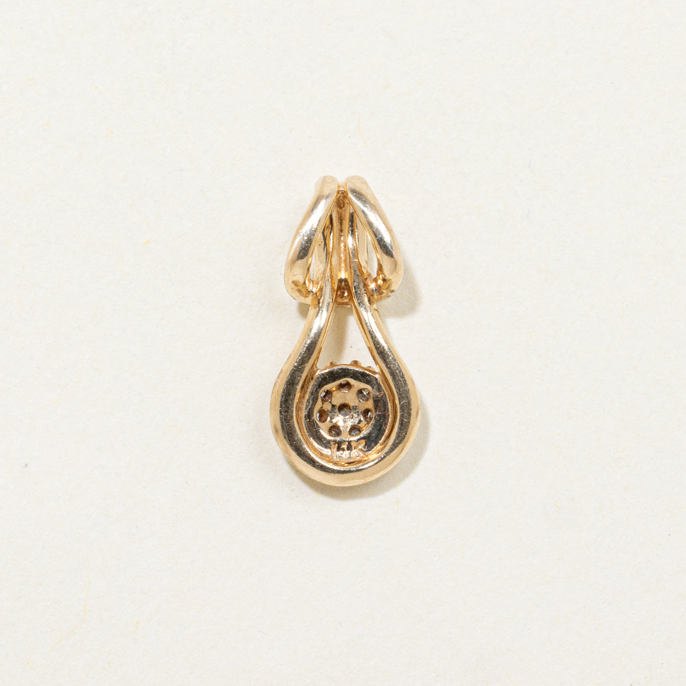 14k Diamond Circle Cluster Pendant | 0.03ctw