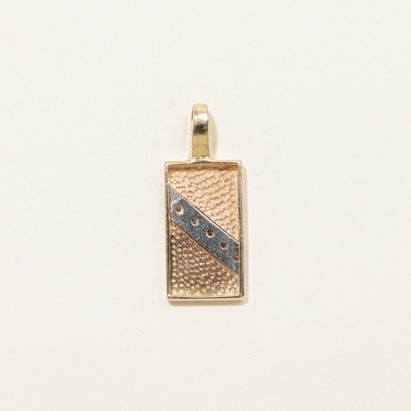 14k Diagonal Diamond Tag Pendant | 0.07ctw