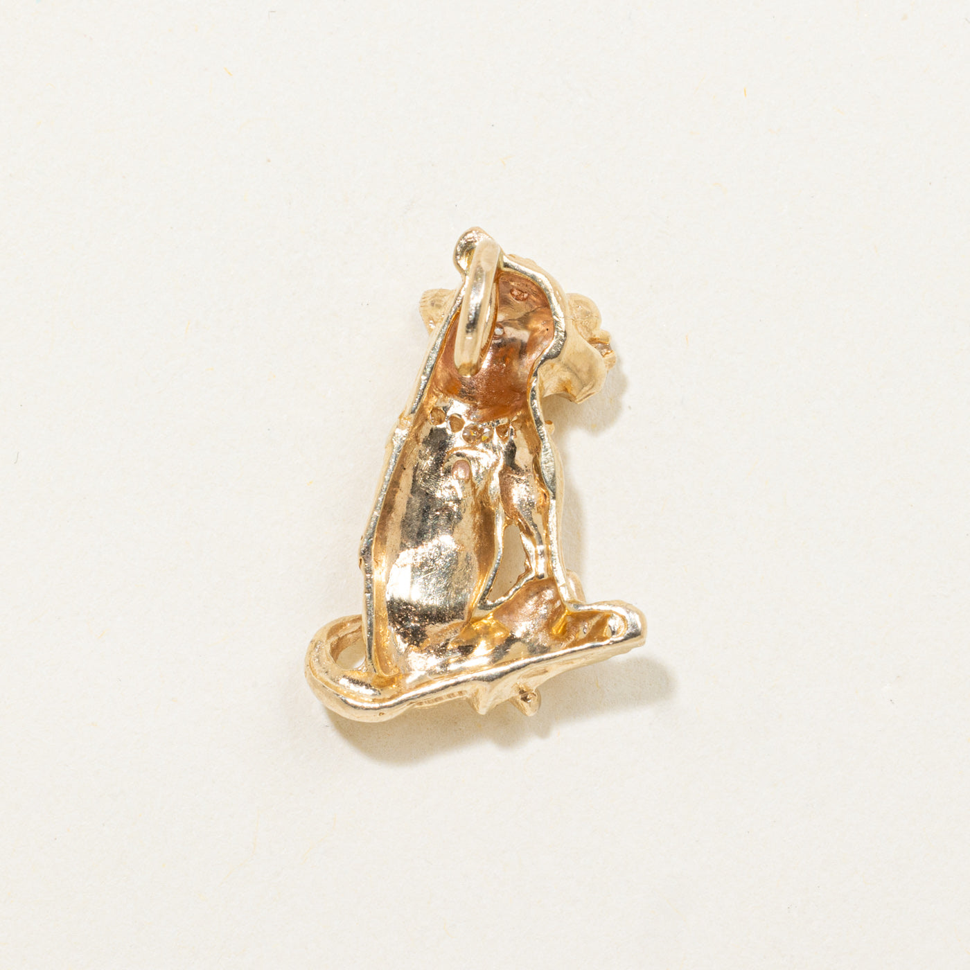 14k Diamond Textured Tiger Pendant | 0.03ctw