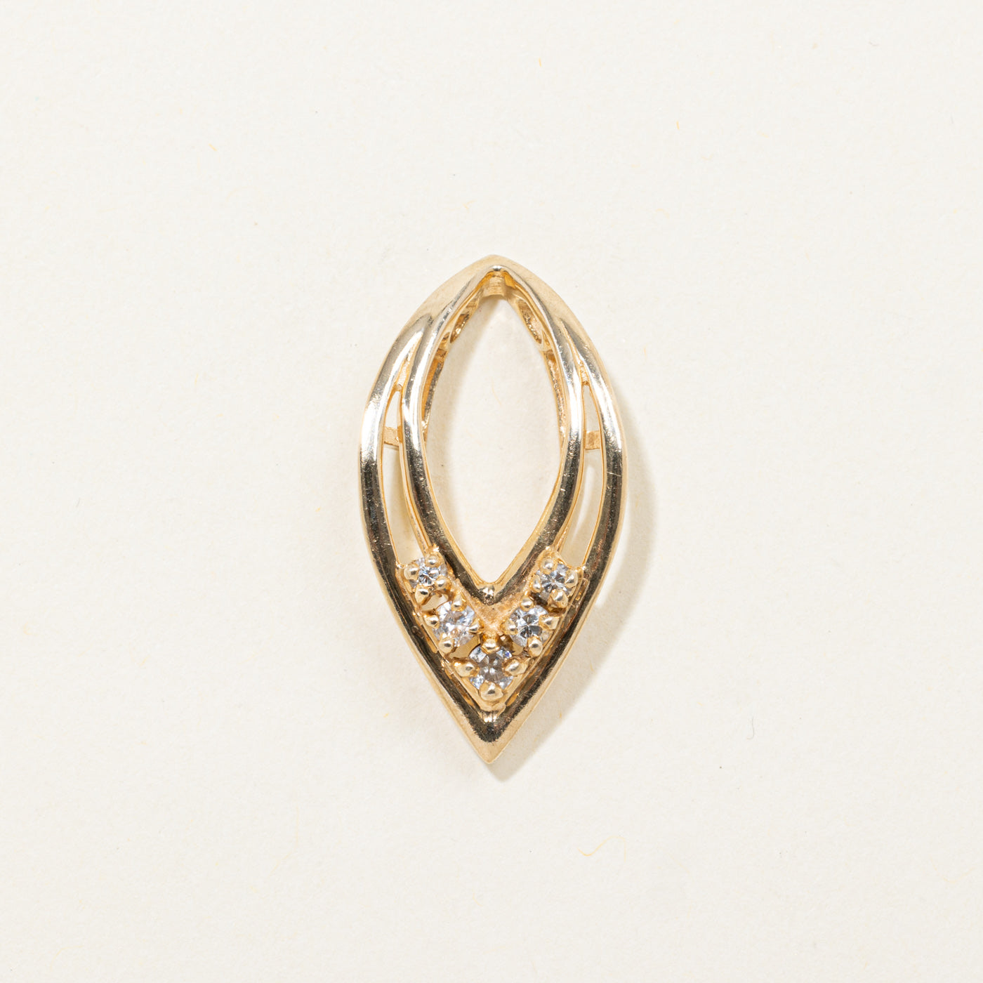 14k Diamond Accented Marquise Pendant | 0.11ctw