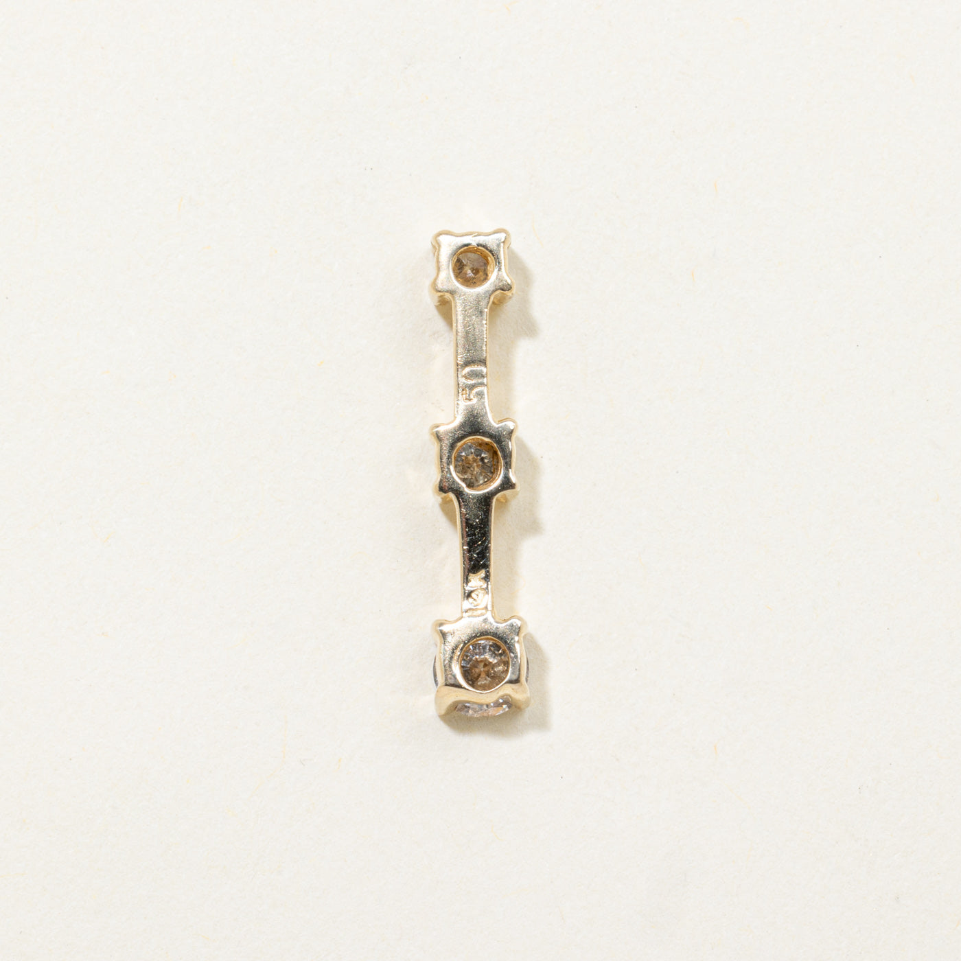 14k Three Stone Diamond Drop Pendant | 0.46ctw