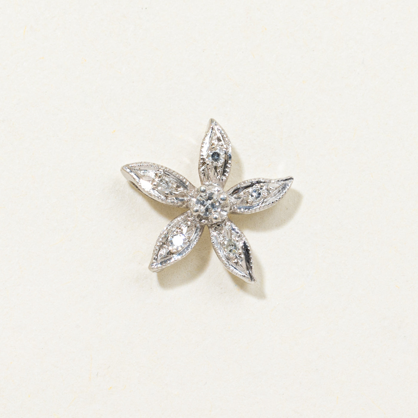 14k Diamond Flower Pendant | 0.03ctw