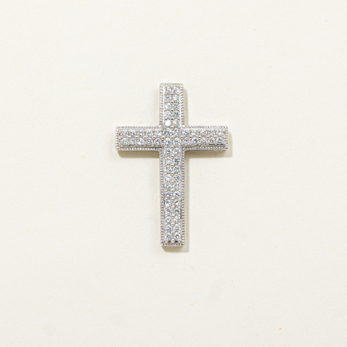 14k Pavé Set Diamond Cross Pendant | 0.20ctw