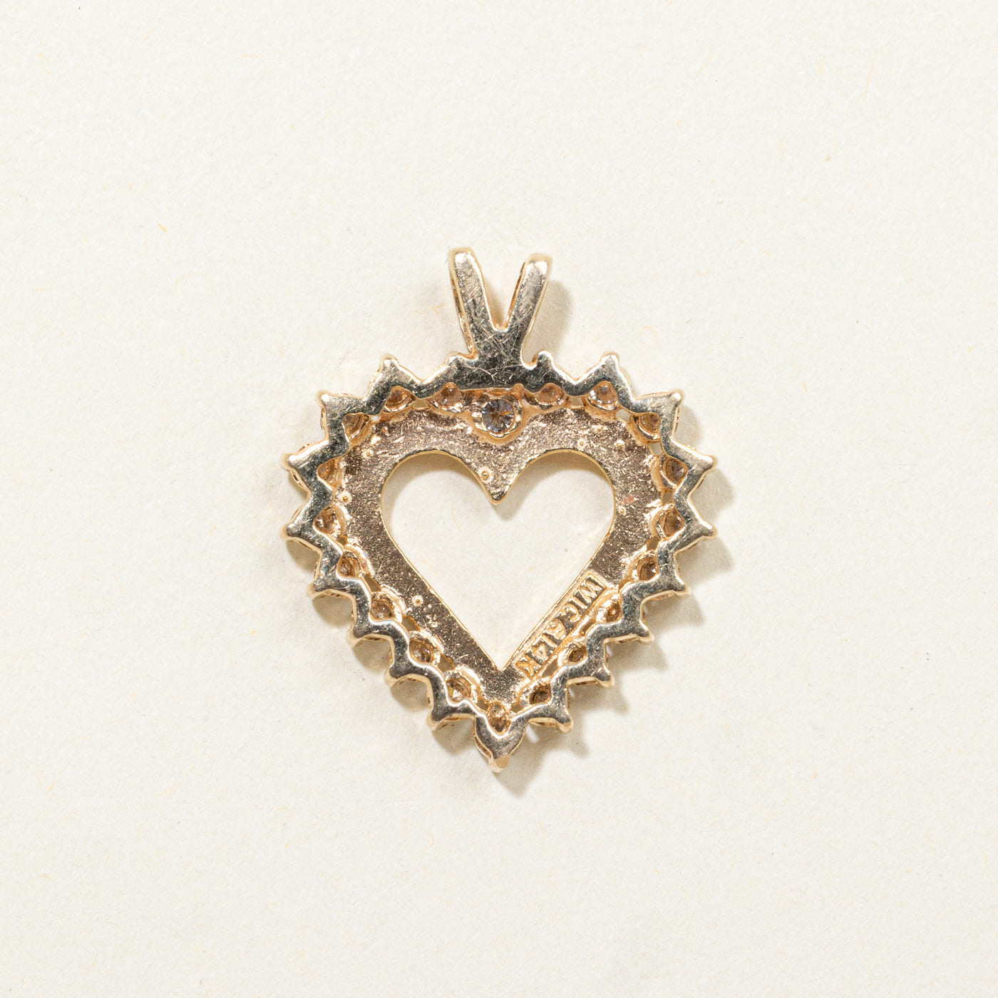 14k Diamond Petal Heart Pendant | 0.68ctw
