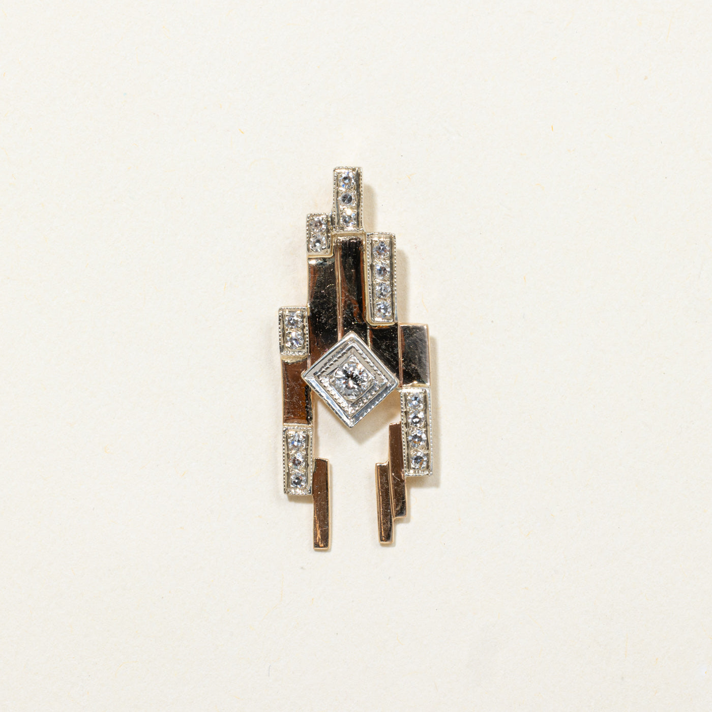 14k Diamond Abstract Geometric Pendant | 0.15ctw